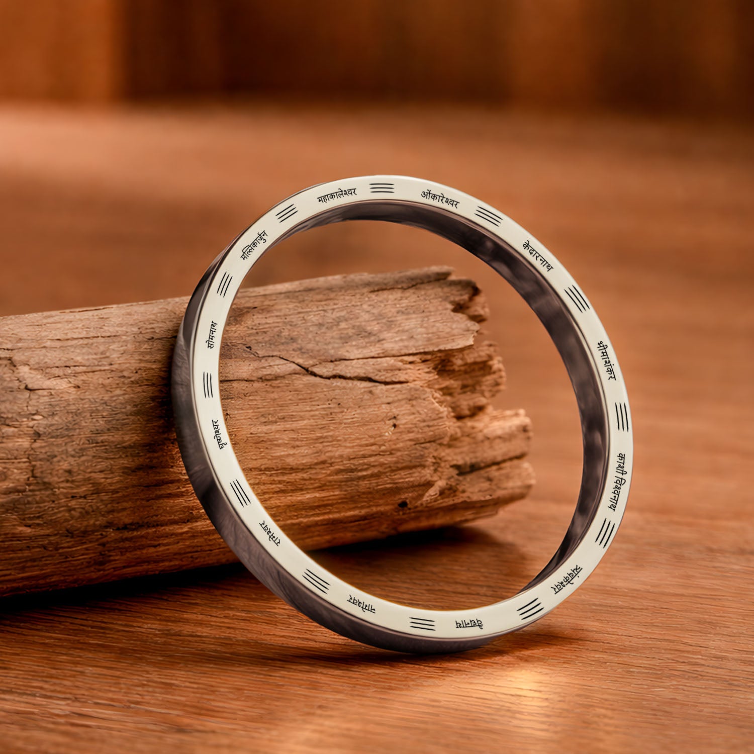 12 Jyotirling MicroCarved Classic Round Kada Silver