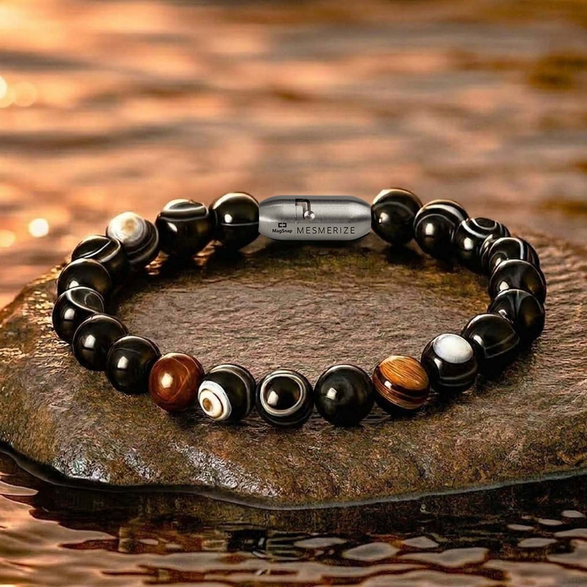 Resonant Sulemani Hakik Natural Stone Bracelet with MagSnap2