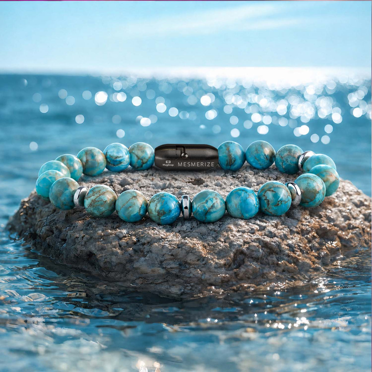 Harmony African Turquoise Natural Stone Bracelet with MagSnap 2