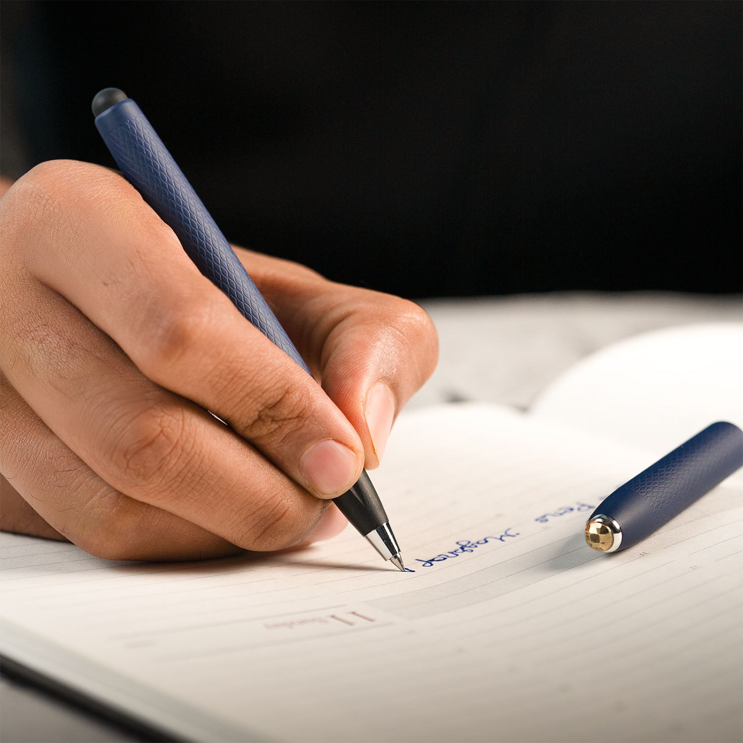 Matte Blue Finish Pyrite 2 in 1 MagSnap Roller Ball Pen with Stylus None