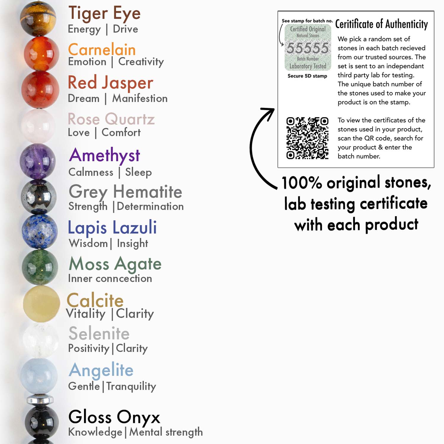 Ultimate 11 Chakra Natural Stone Elastic Bracelet