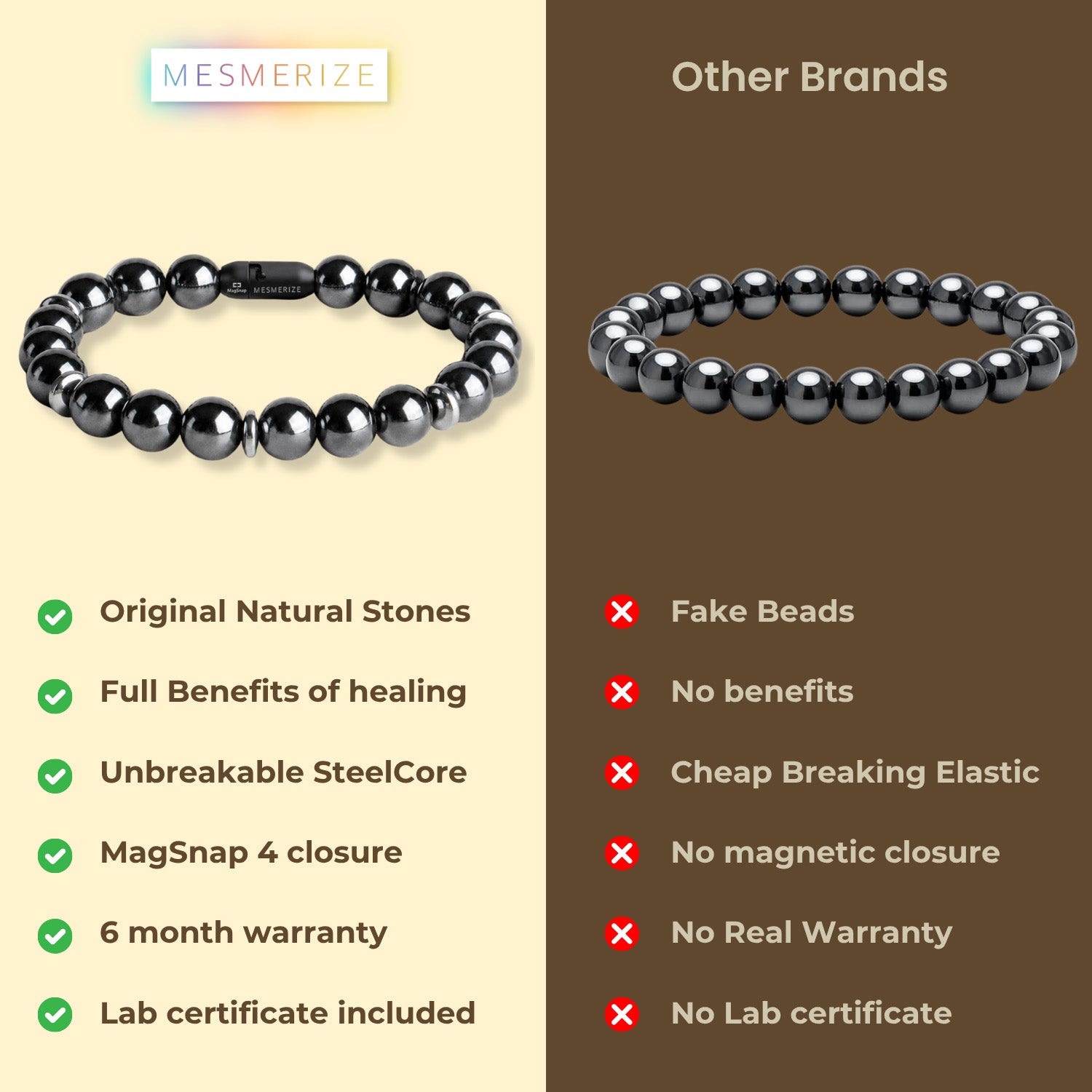Mystic Grey Hematite Natural Stone Bracelet with MagSnap 2