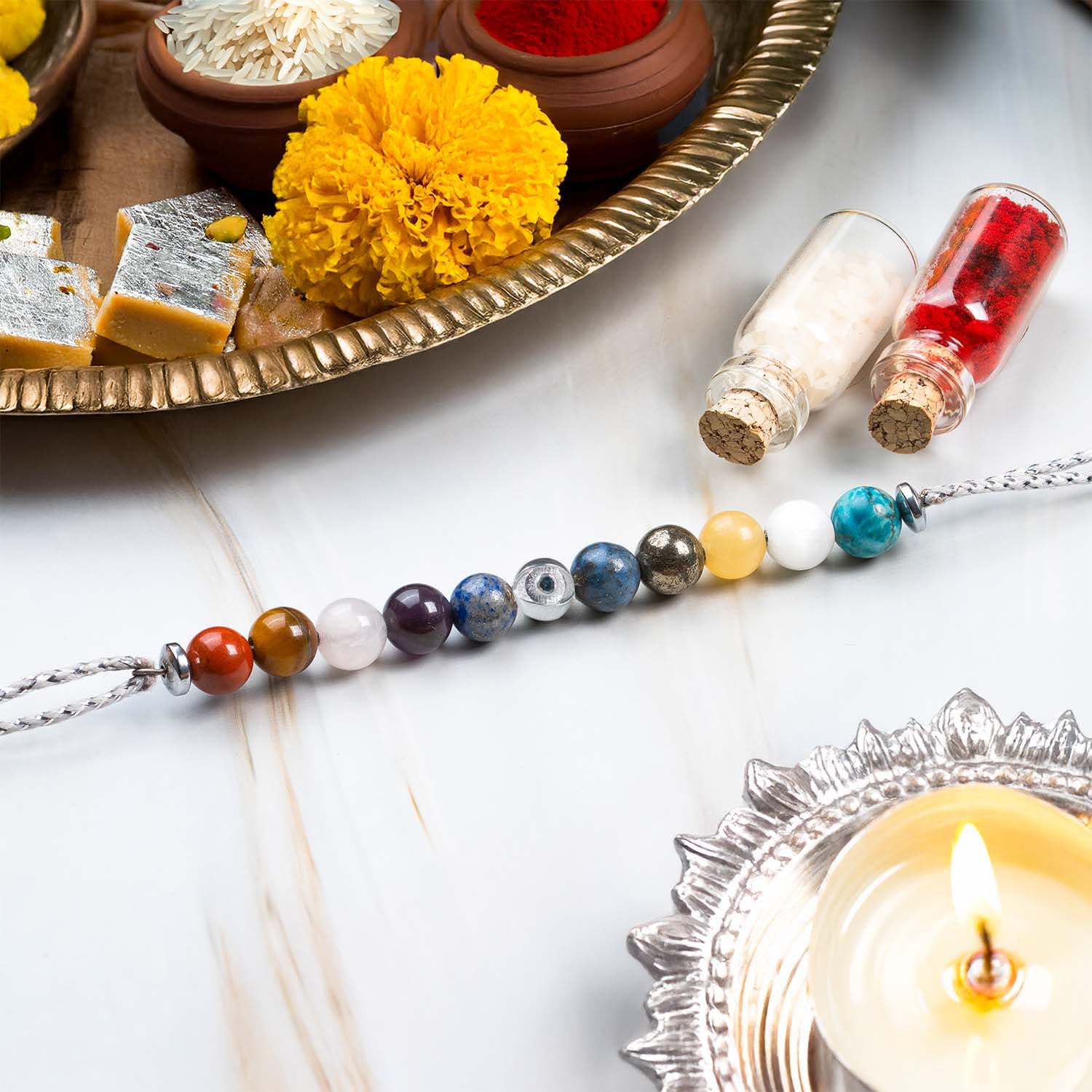 925 Sterling Silver Super 11 Chakra Evil Eye Rakhi
