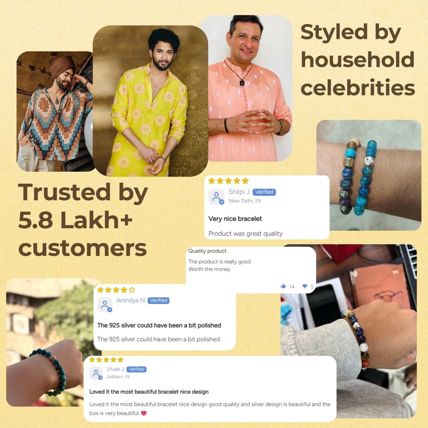 925 Sterling Silver Sacred Om Natural Stone Bracelet with MagSnap2