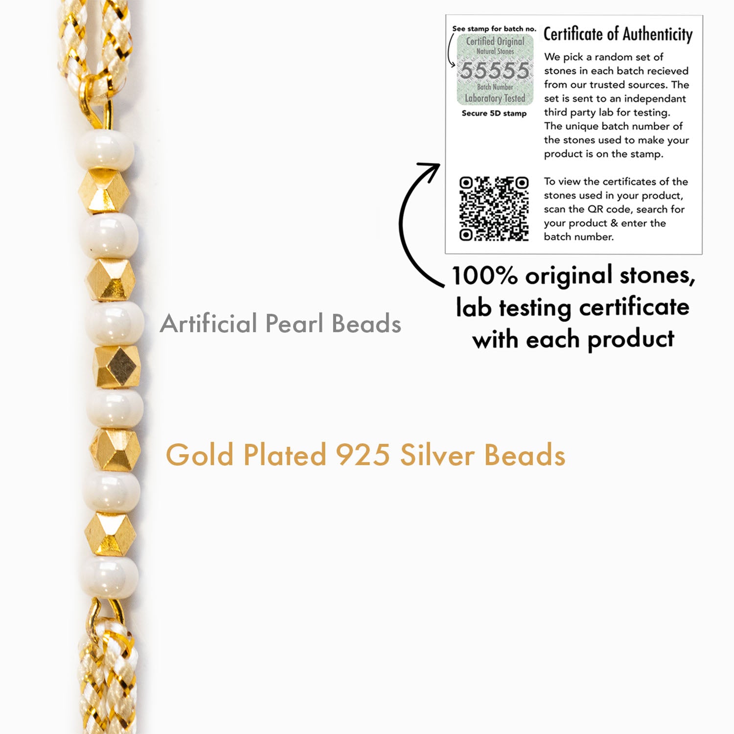 925 Silver Golden Grace Rakhi