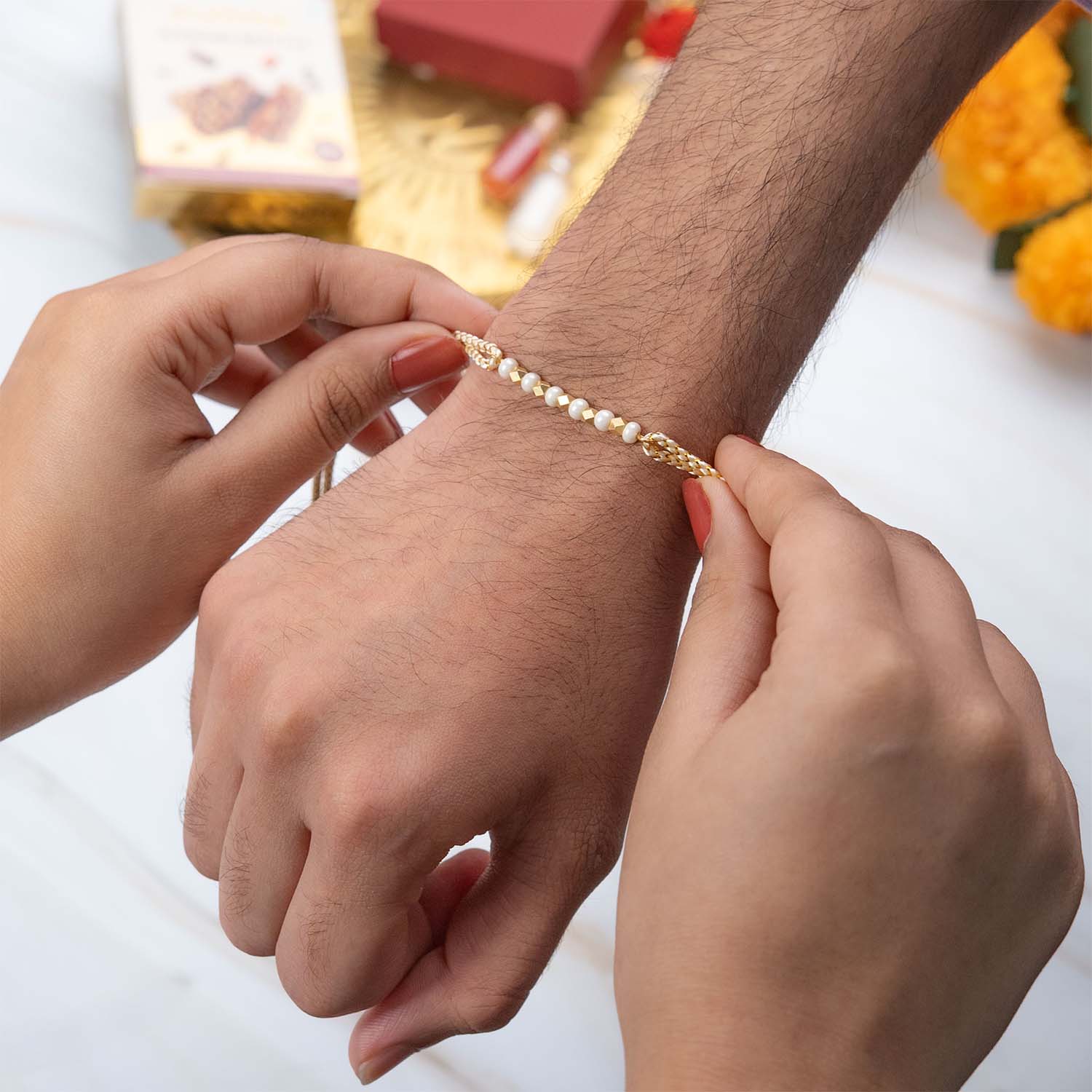 925 Silver Golden Grace Rakhi