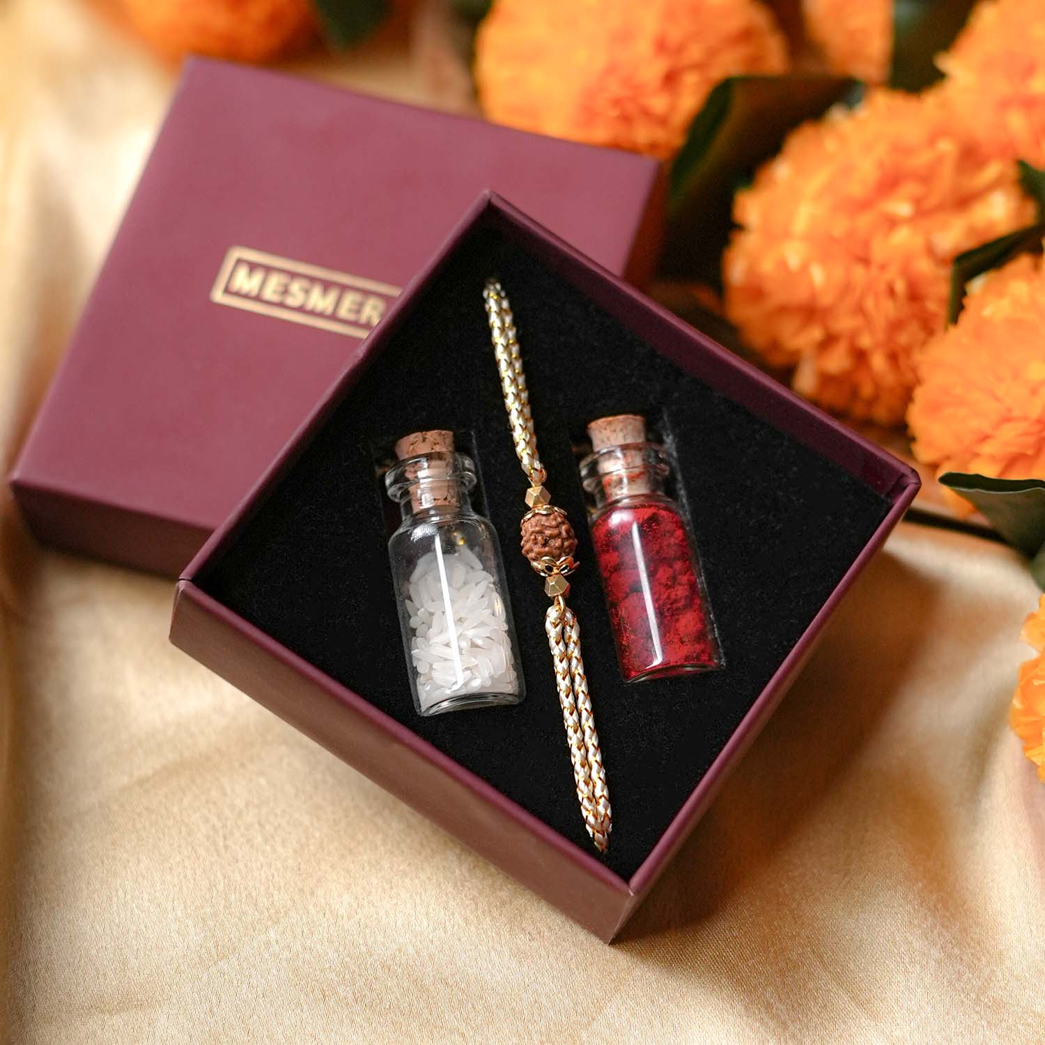 925 Silver Spiritual Rudraksh Natural Stone Rakhi