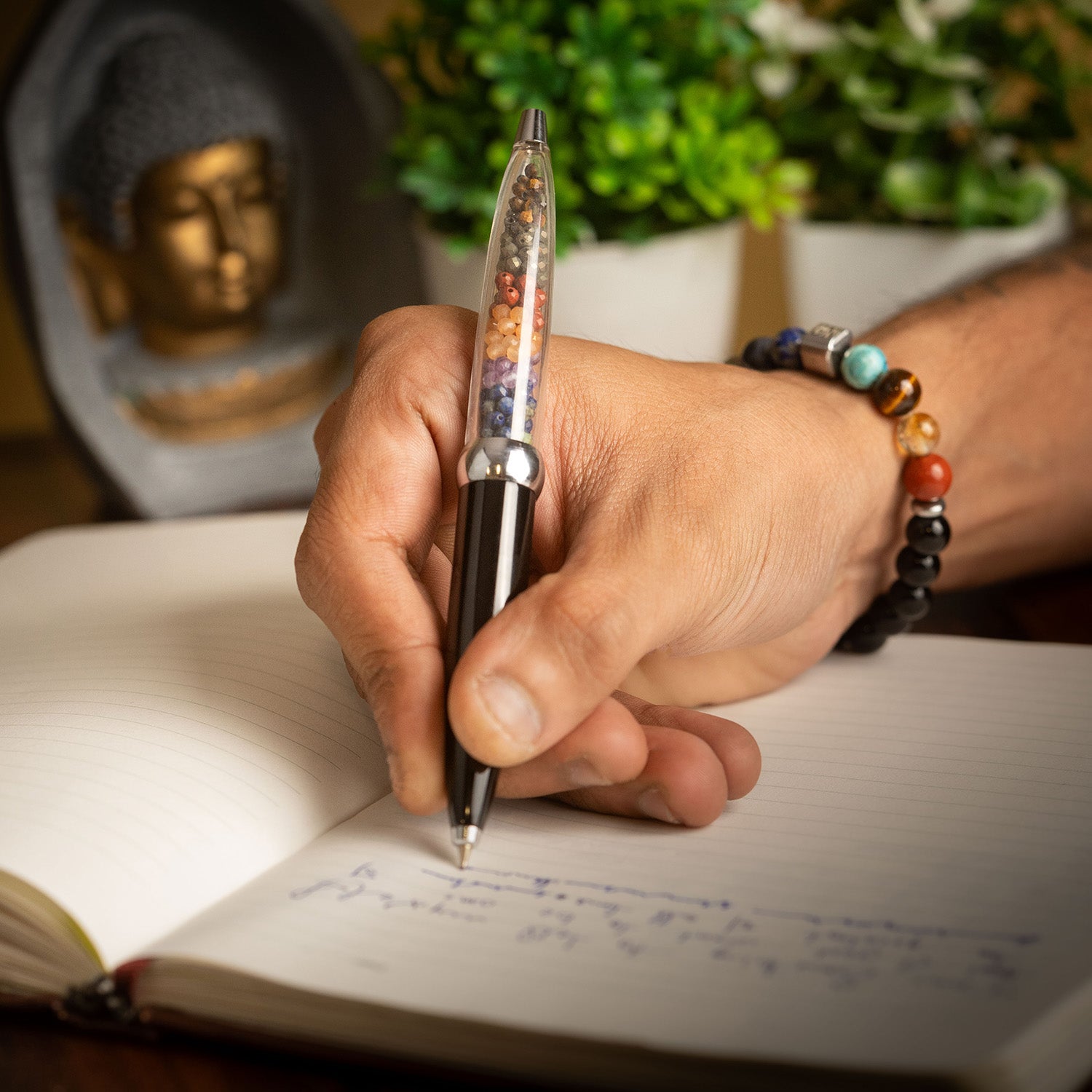 Personalised 9 Chakra MagSpin Rotating Desk Pen with DryFlow Ink