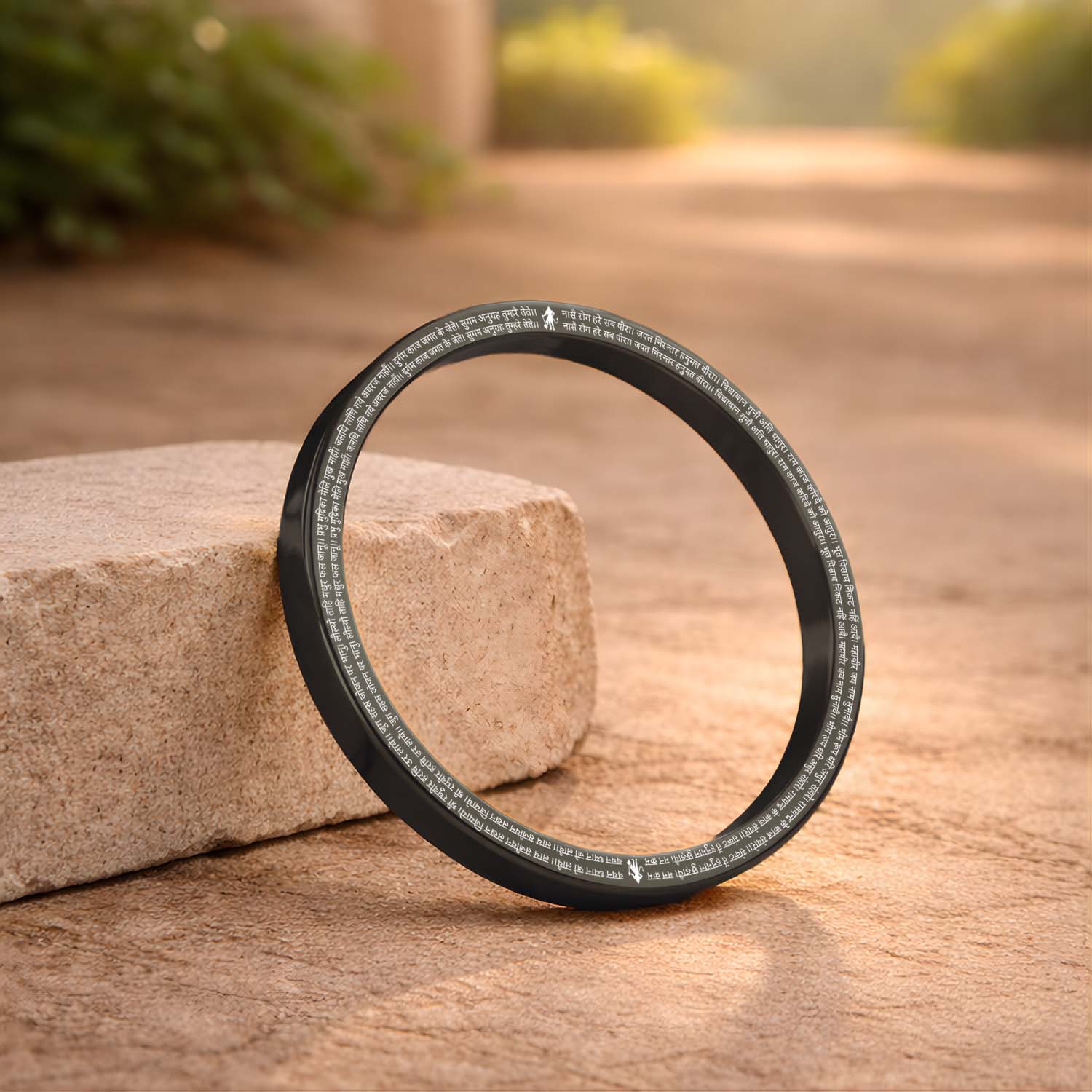 9 Verse Hanuman Chalisa MicroCarved Classic Round Kada