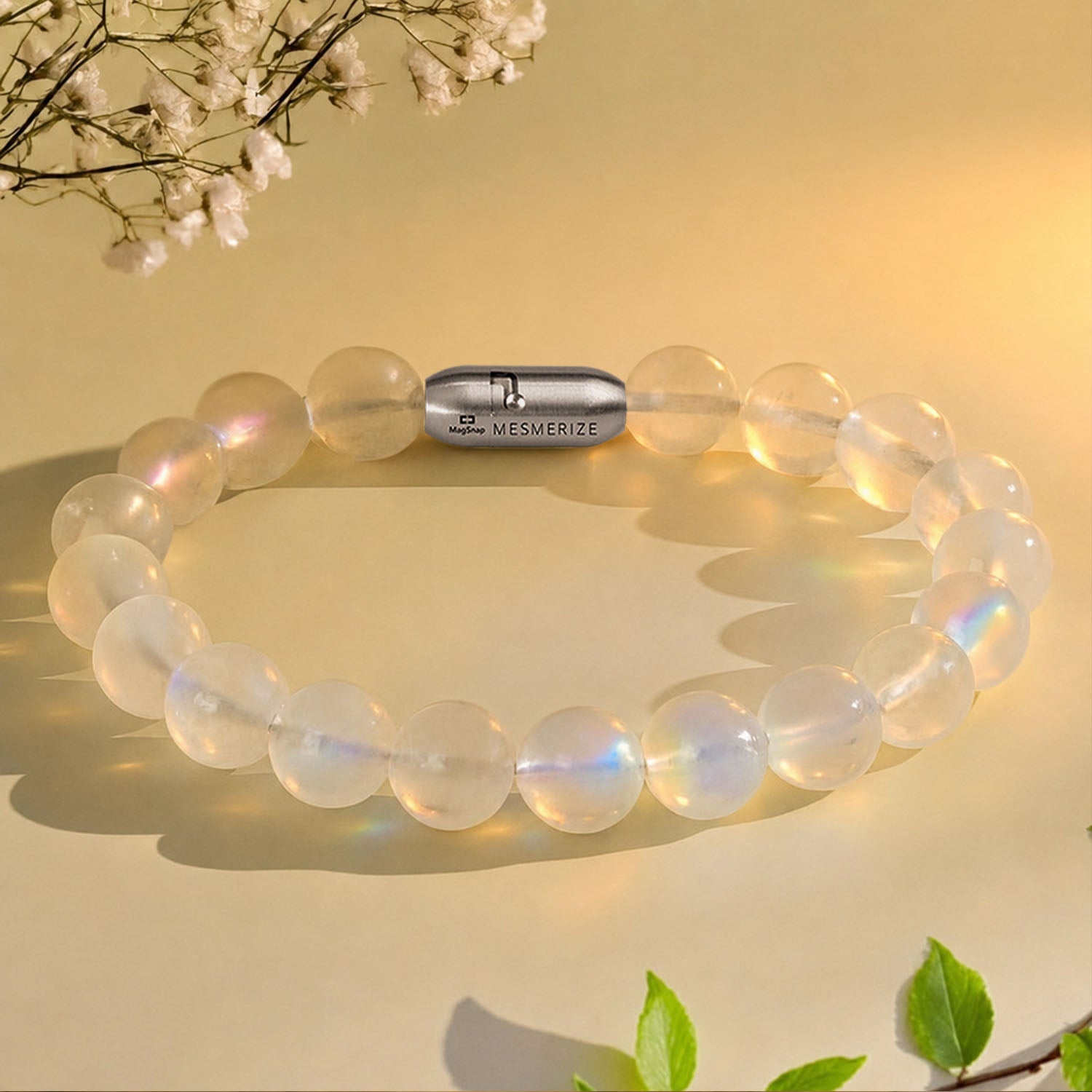 Intuitive Rainbow Moonstone Natural Stone Bracelet With MagSnap 2
