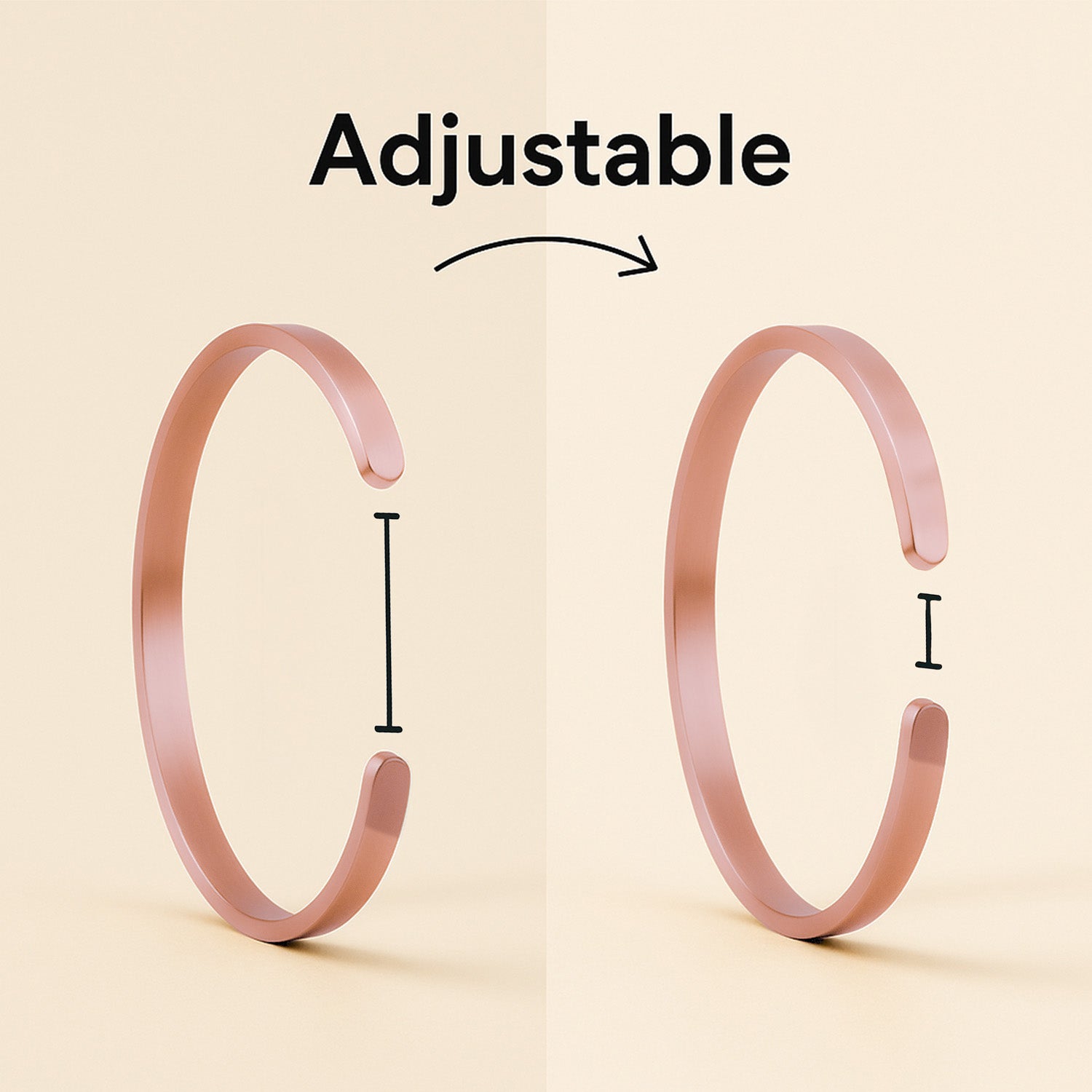 Matte Cuff Adjustable Bracelet Rose Gold