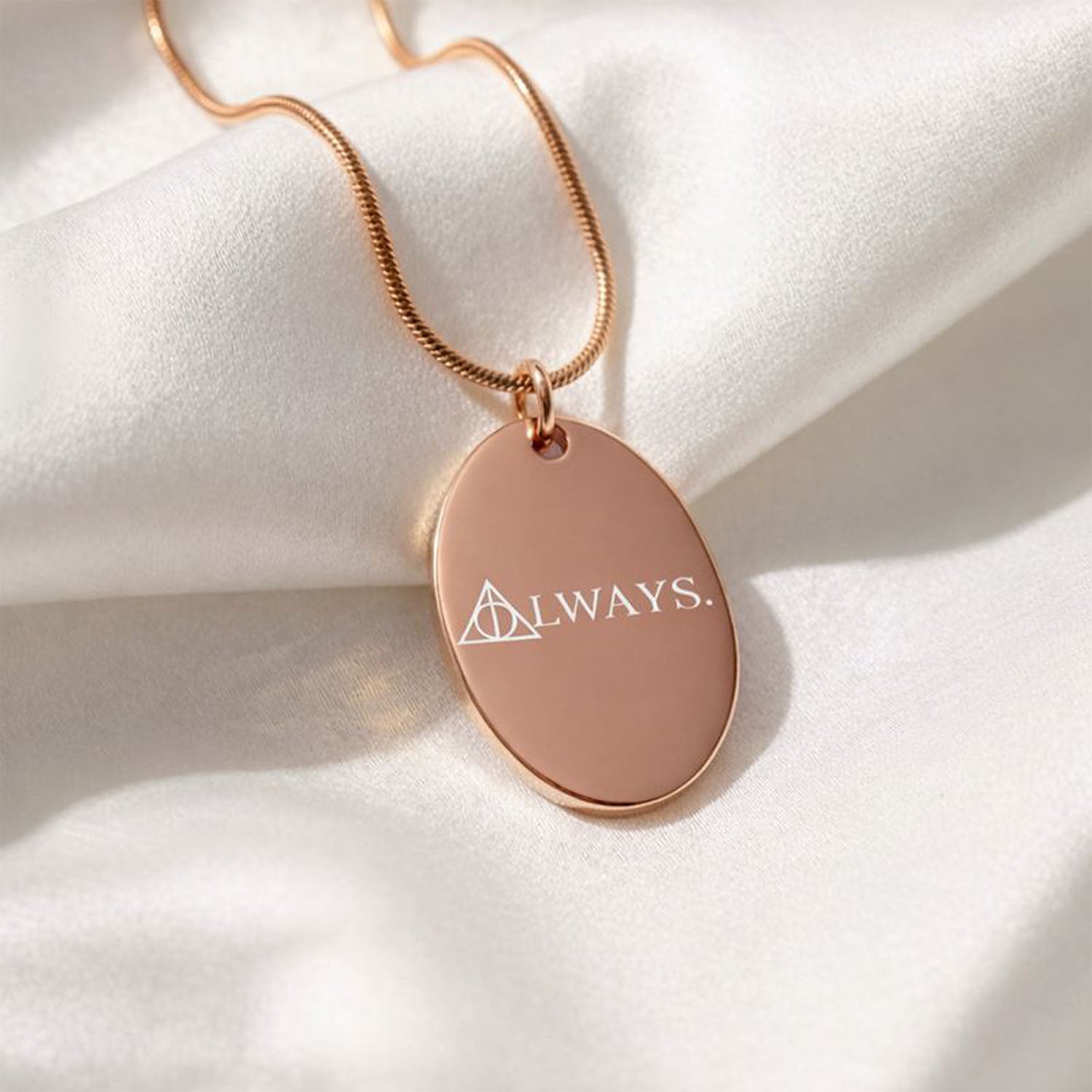 Always Oval Necklace Rose Gold