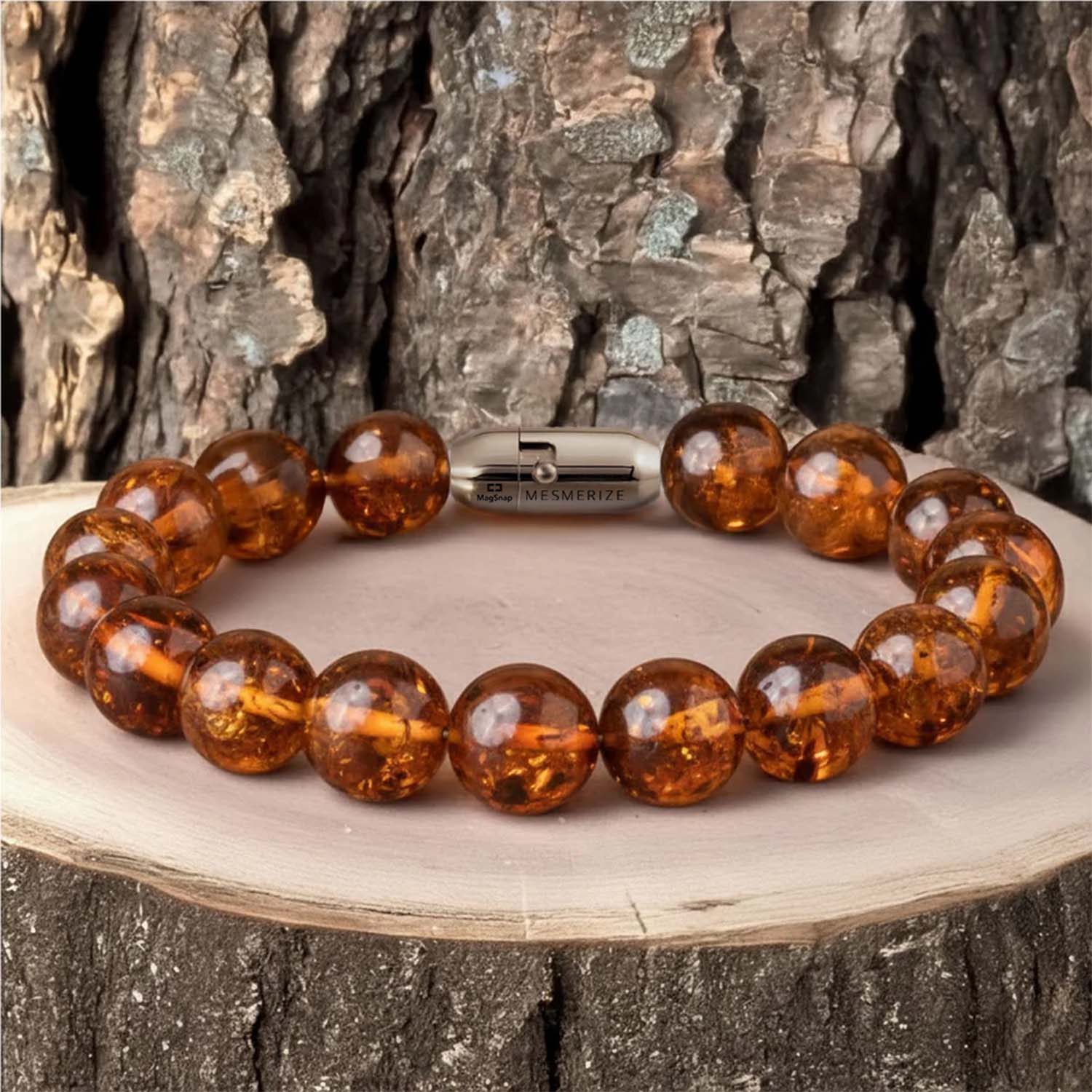 Celestial Warmth Amber (Kahruwa) Natural Stone Bracelet with Magsnap2