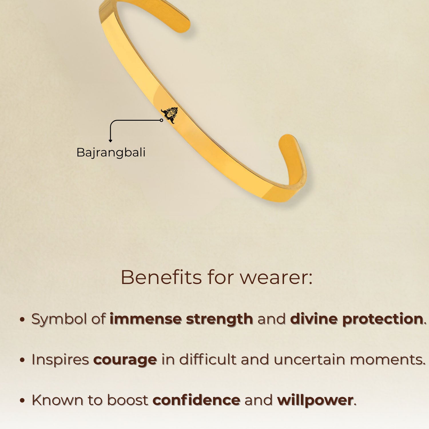 Bajrangbali Gloss Cuff Adjustable Bracelet Black