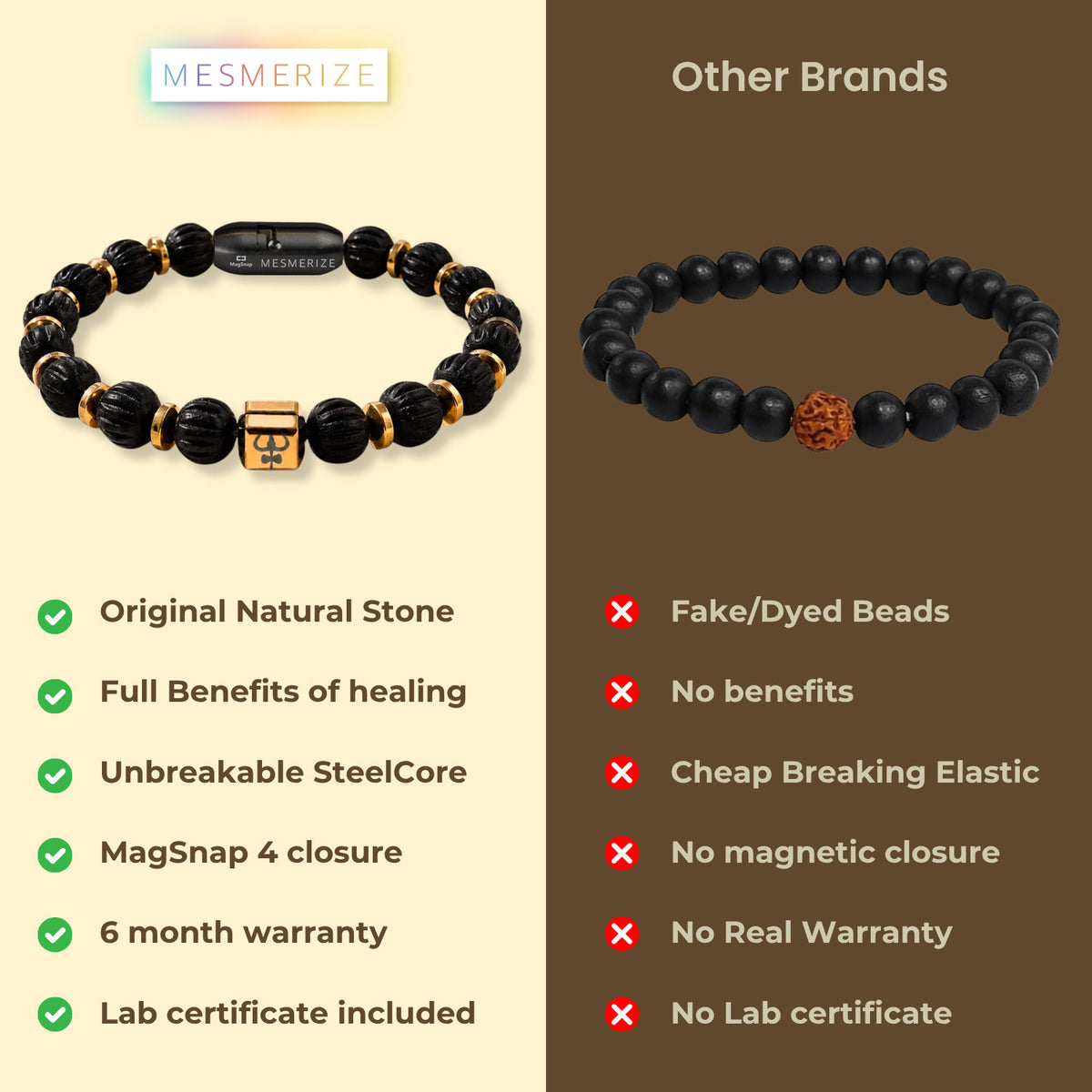 Karungali Trishul Natural Stone Bracelet with MagSnap 4