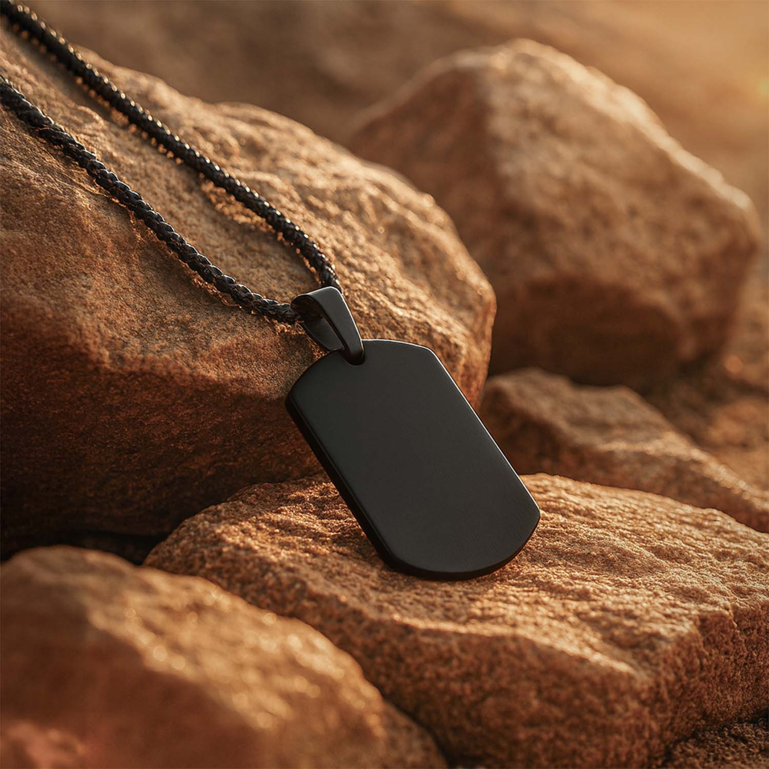 Black and Silver Army Dog Tag Necklace for Men | Mesmerize
