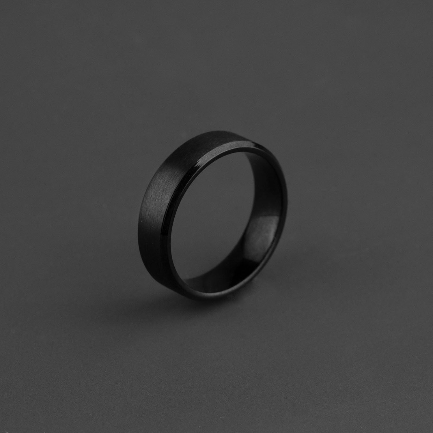 Black Beveled Ring