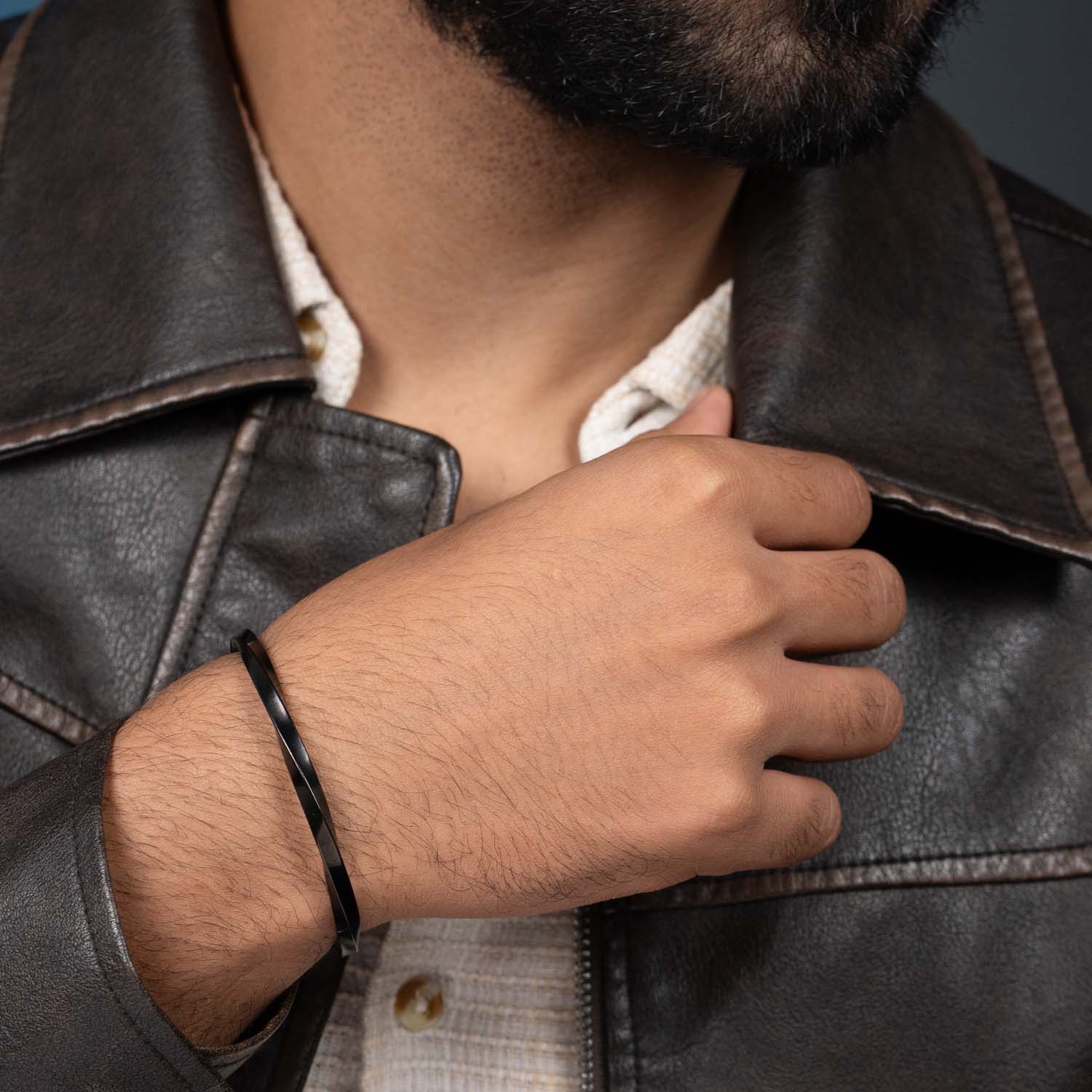 Black Twisted Cuff Bracelet