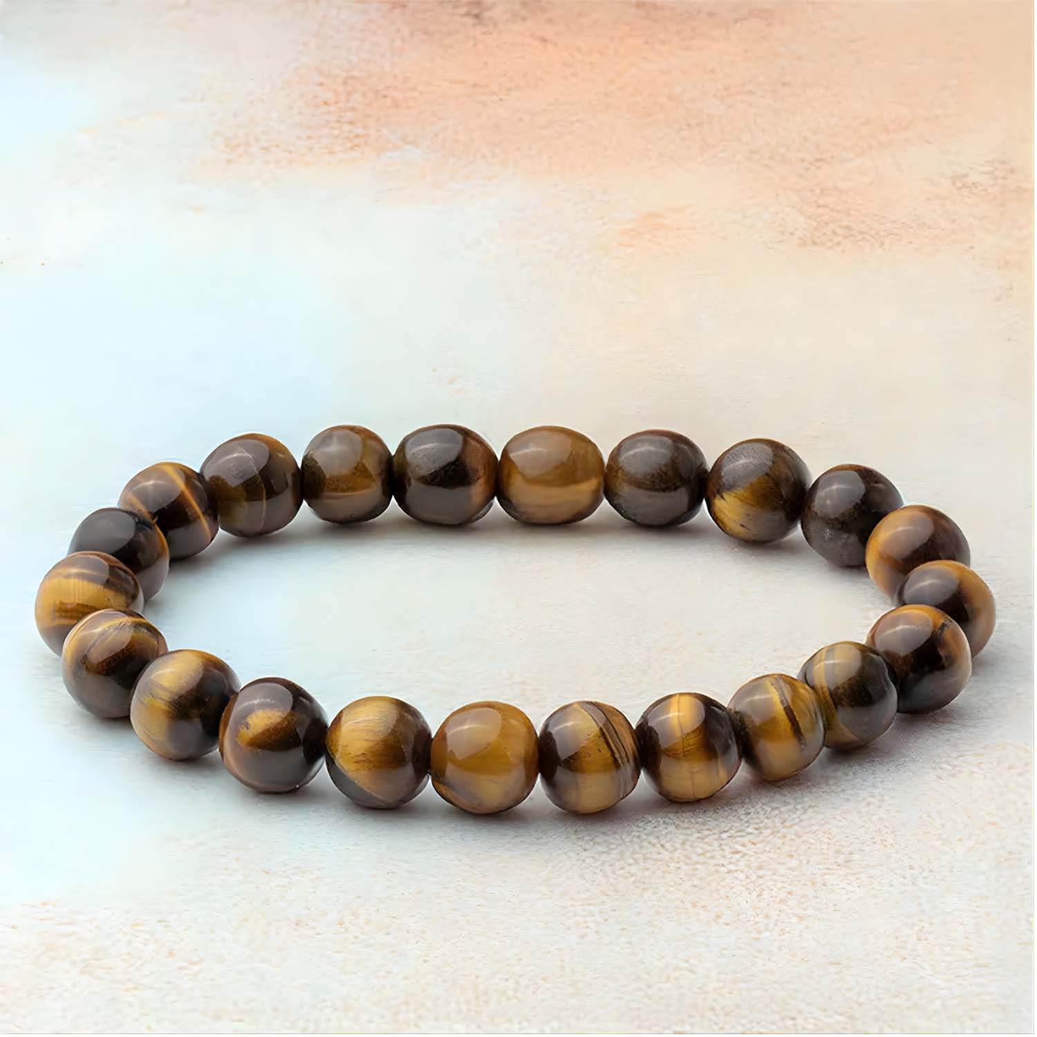 Courageous Tiger Eye Natural Stone Bracelet With Elastic