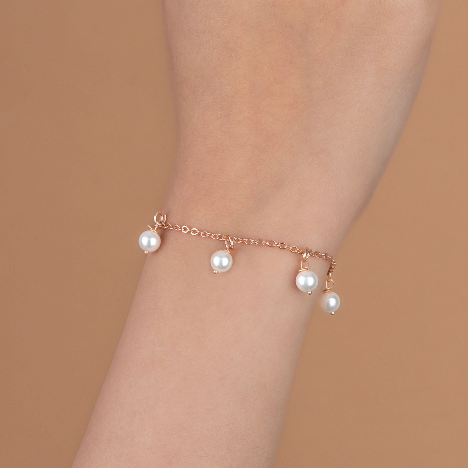 Shop Pearl Droplet Rose Gold Bracelet Online for Women Mesmerize