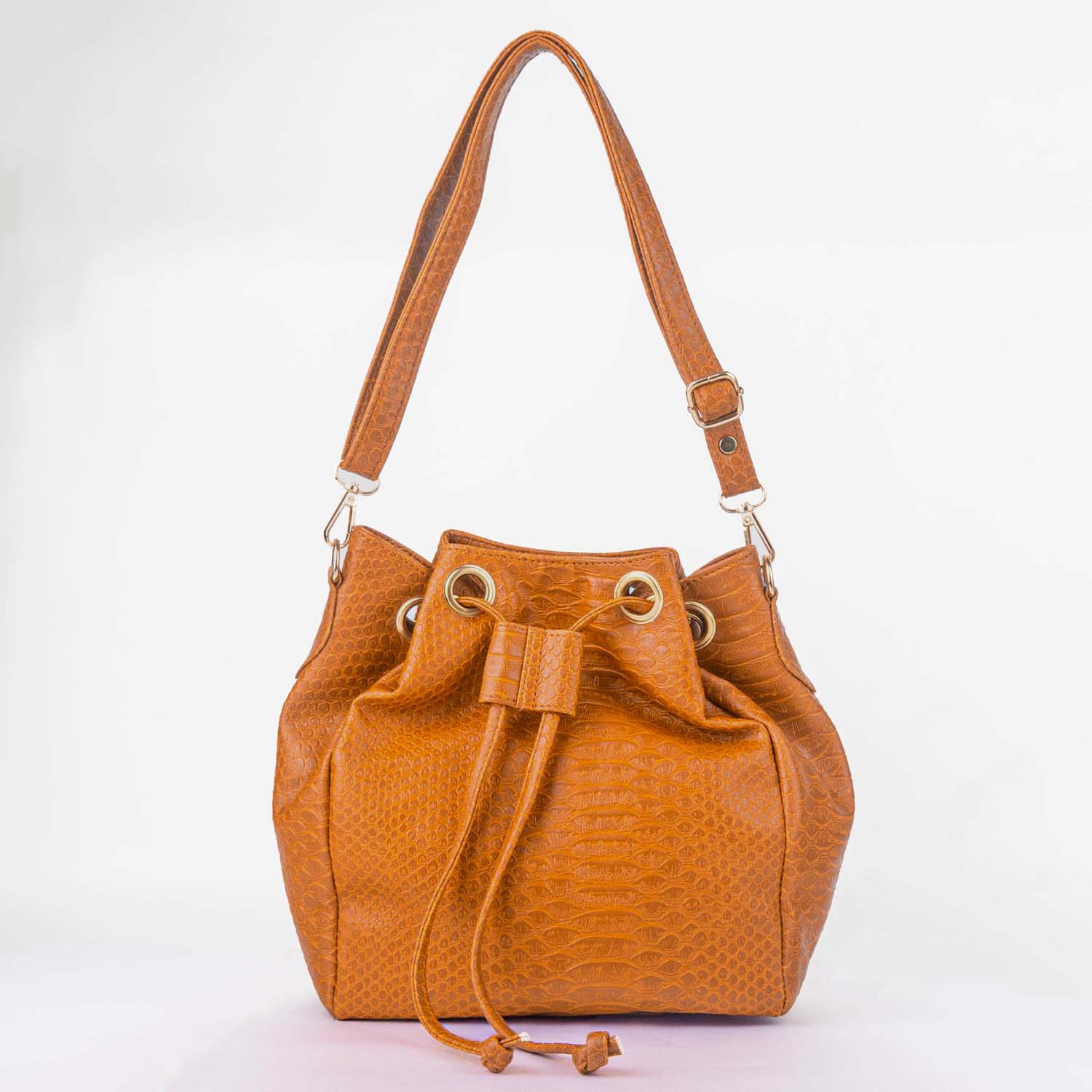 Cinnamon Brown Bucket Bag