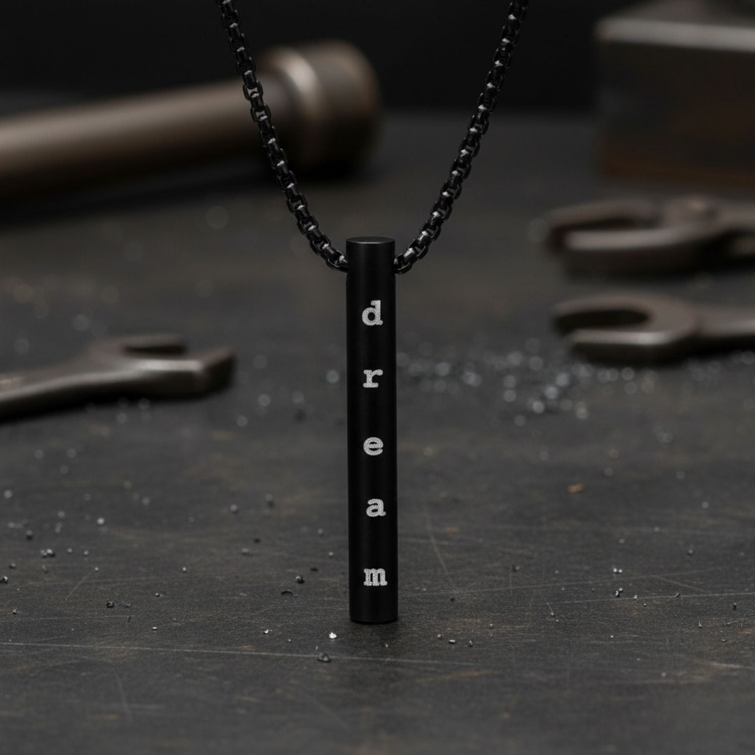 Dream Black Barrel Necklace