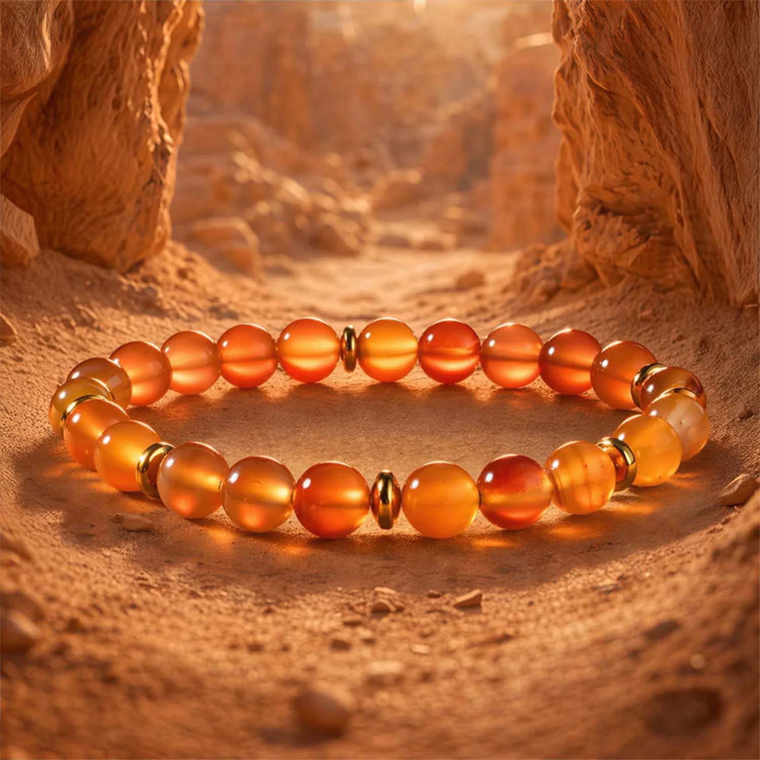 Empowering Carnelian Natural Stone Elastic Bracelet