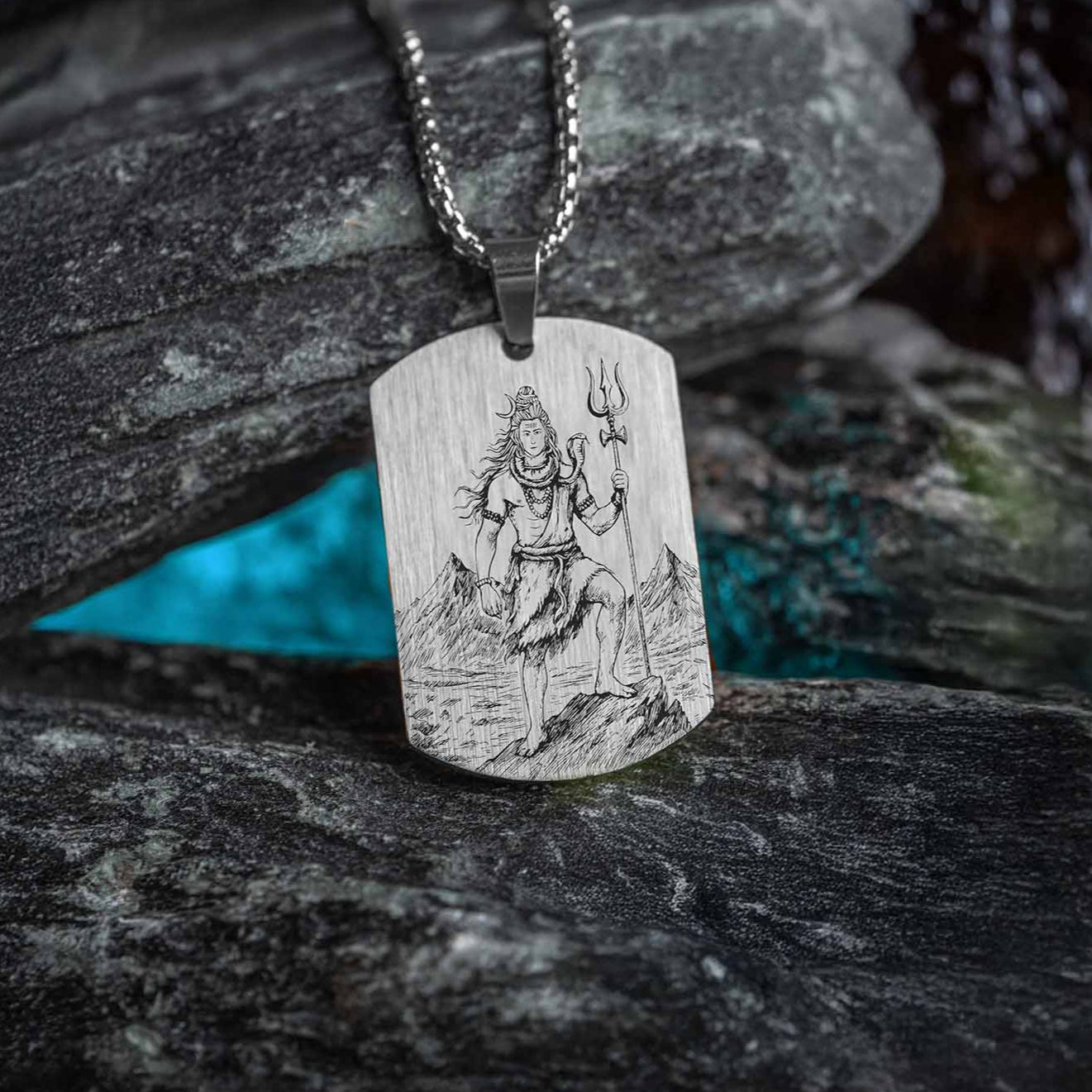 Eternal Shiv Godform Silver Tag Necklace