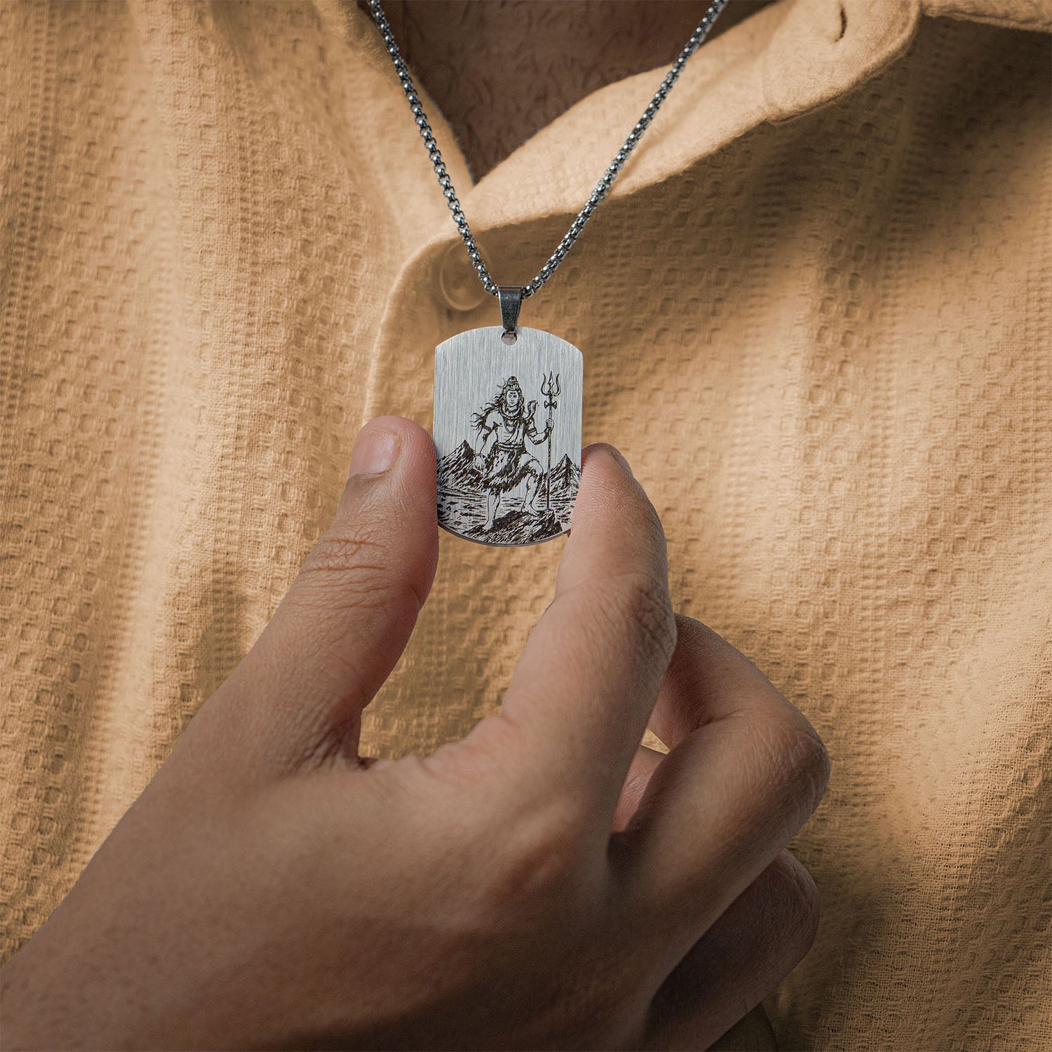 Eternal Shiv Godform Silver Tag Necklace