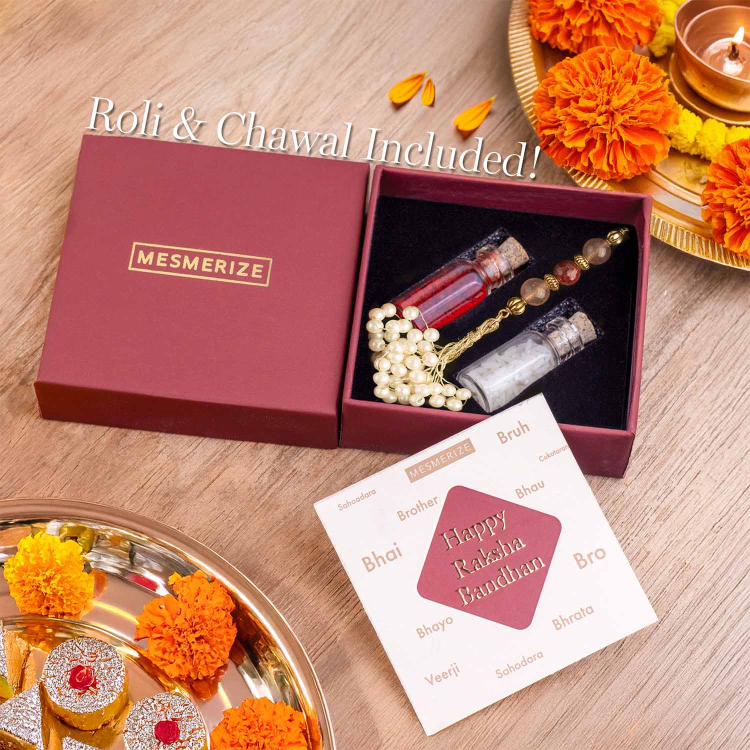 Fiery Ruby Natural Stone Lumba Rakhi