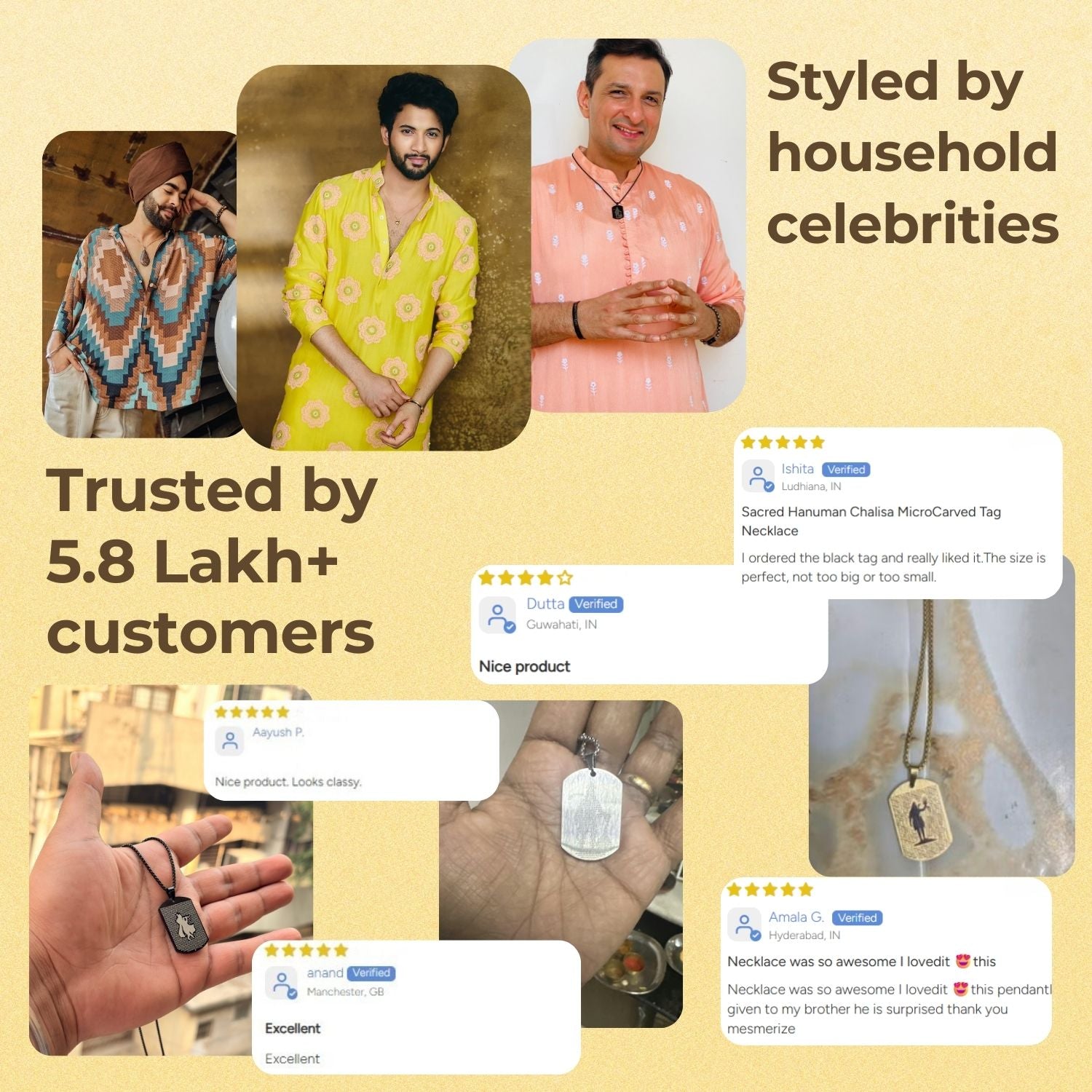 Ram MicroCarved Tag Necklace Gold