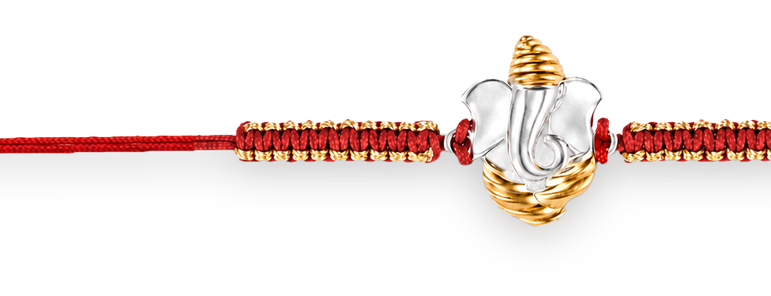 Ganesha Pure Silver Plated Rakhi