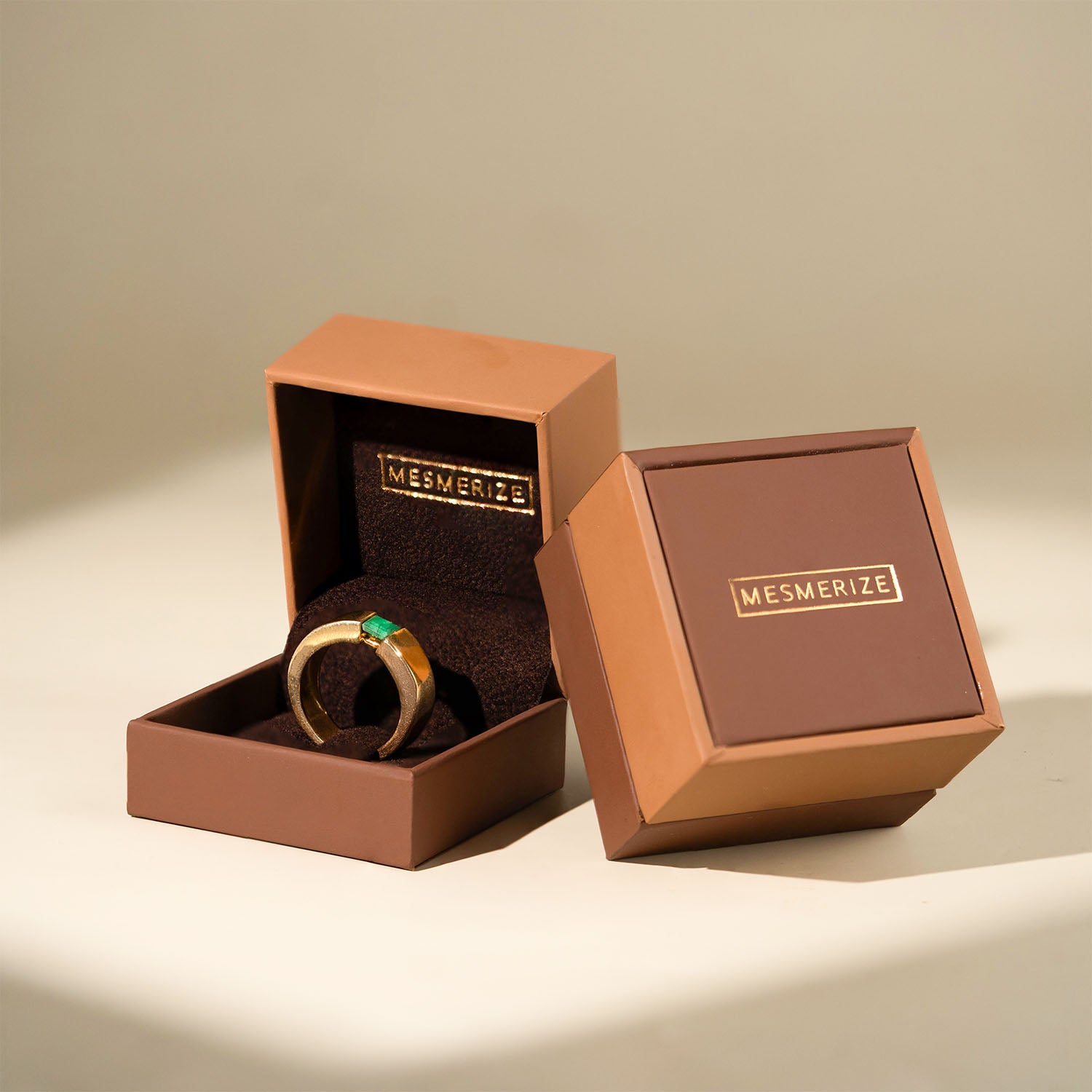 Gold Plated Pure 925 Silver Ring With Natural Malachite Gem Stone