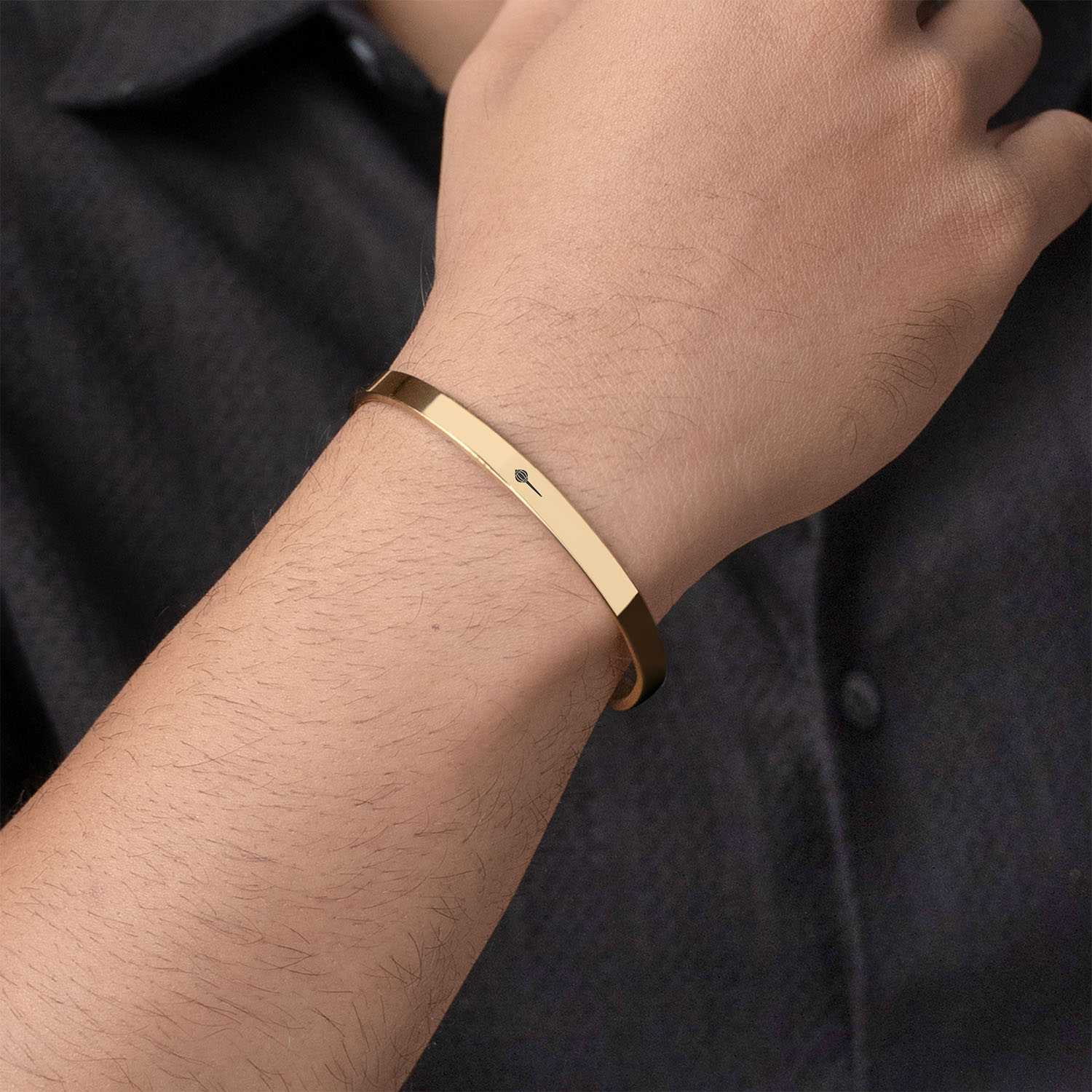 Hanuman Gada Gloss Cuff Adjustable Bracelet Gold