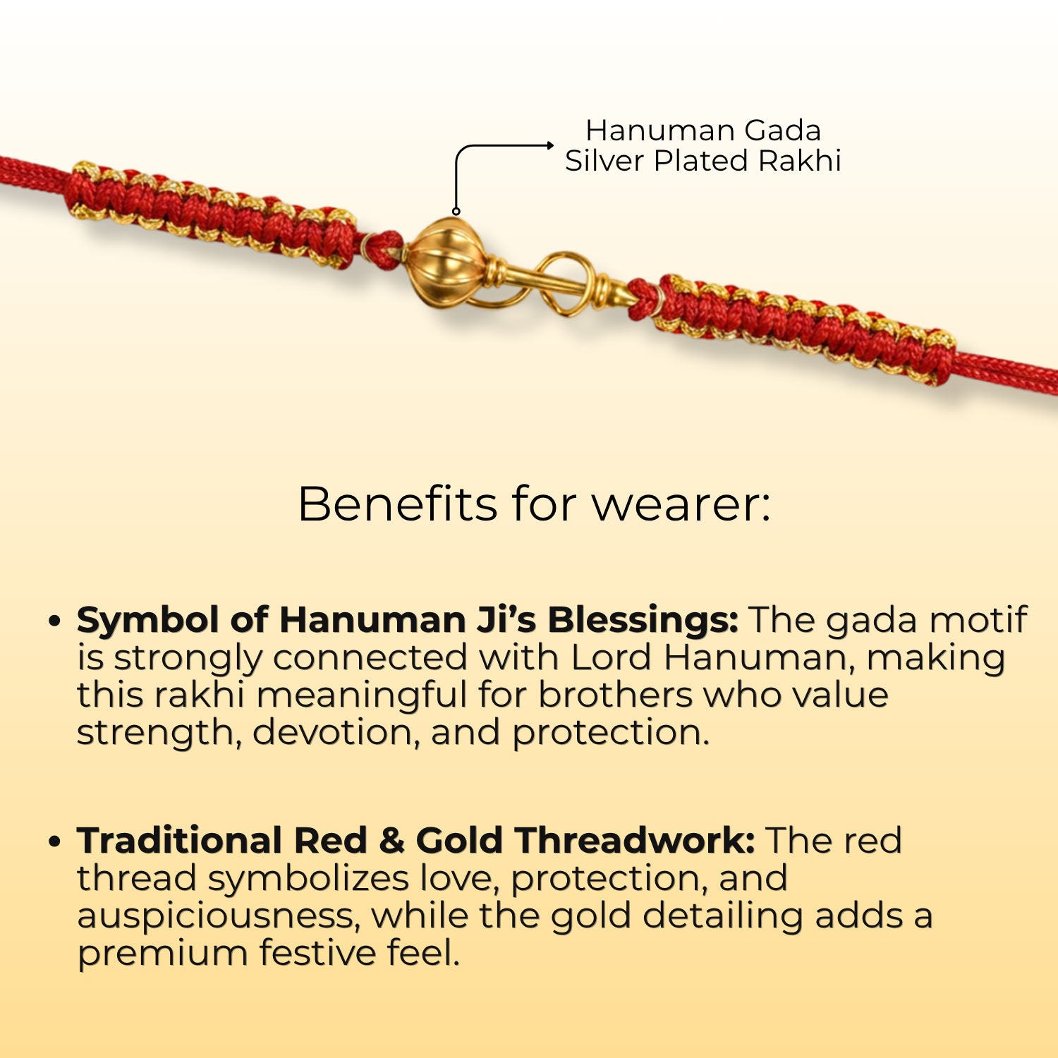 Hanuman Gada Silver Plated Rakhi