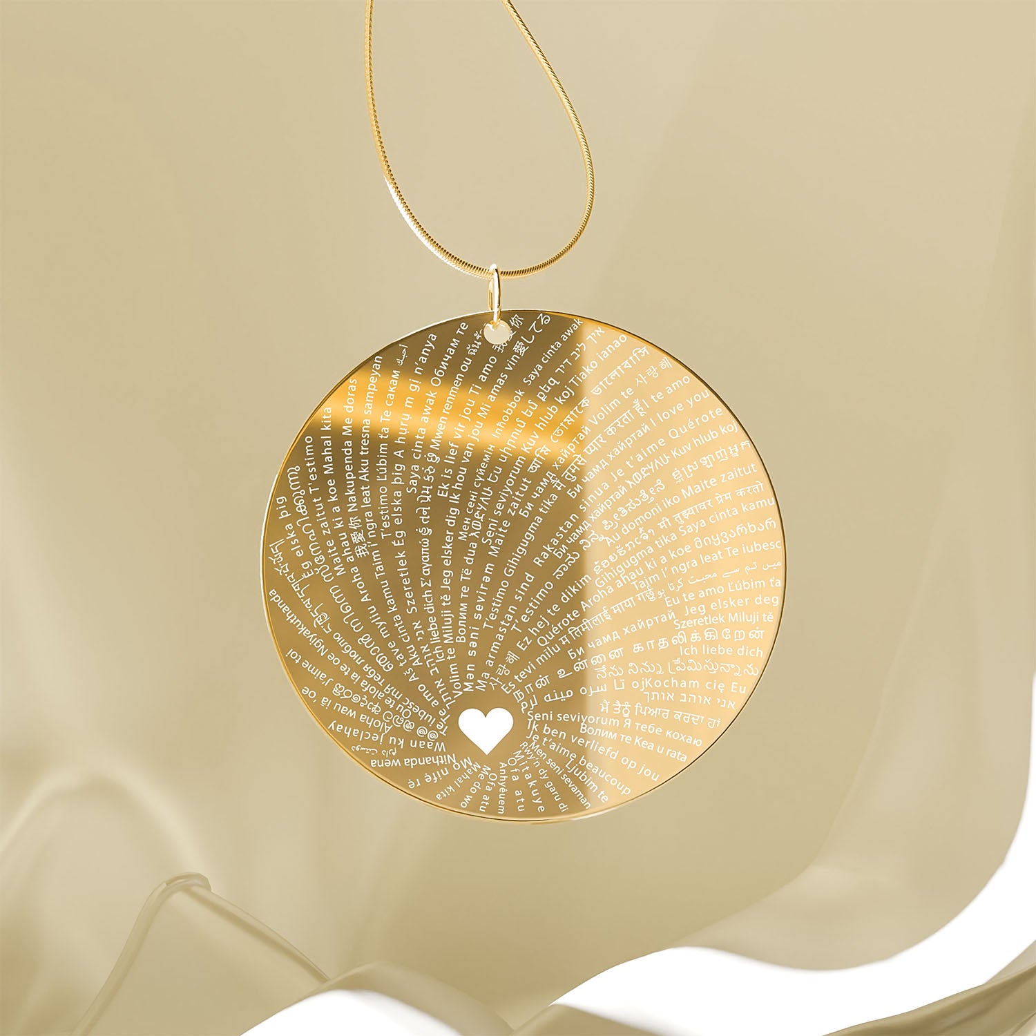 I Love You In 120 Languages Circle Necklace