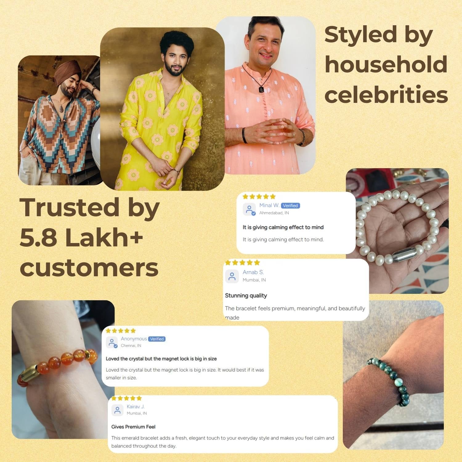 Celestial Warmth Amber (Kahruwa) Natural Stone Bracelet with Magsnap2