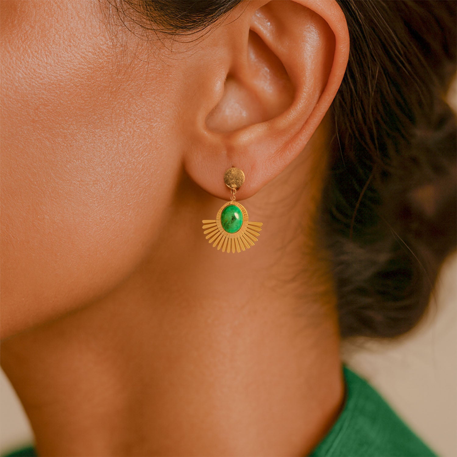 Liora Emerald Glow Drop Earrings