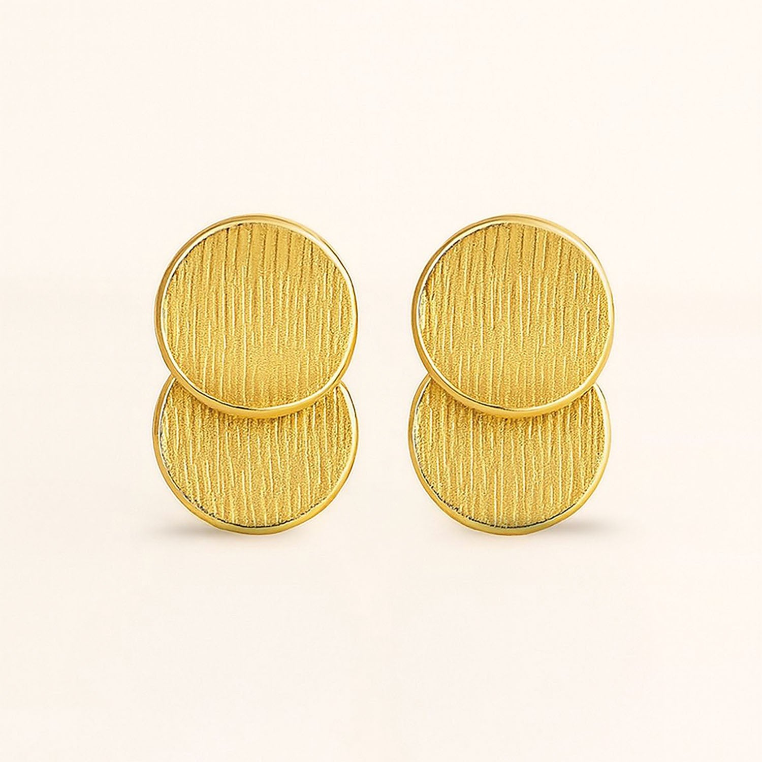 Luna Eclipse Textured 18k Gold Stud Earrings