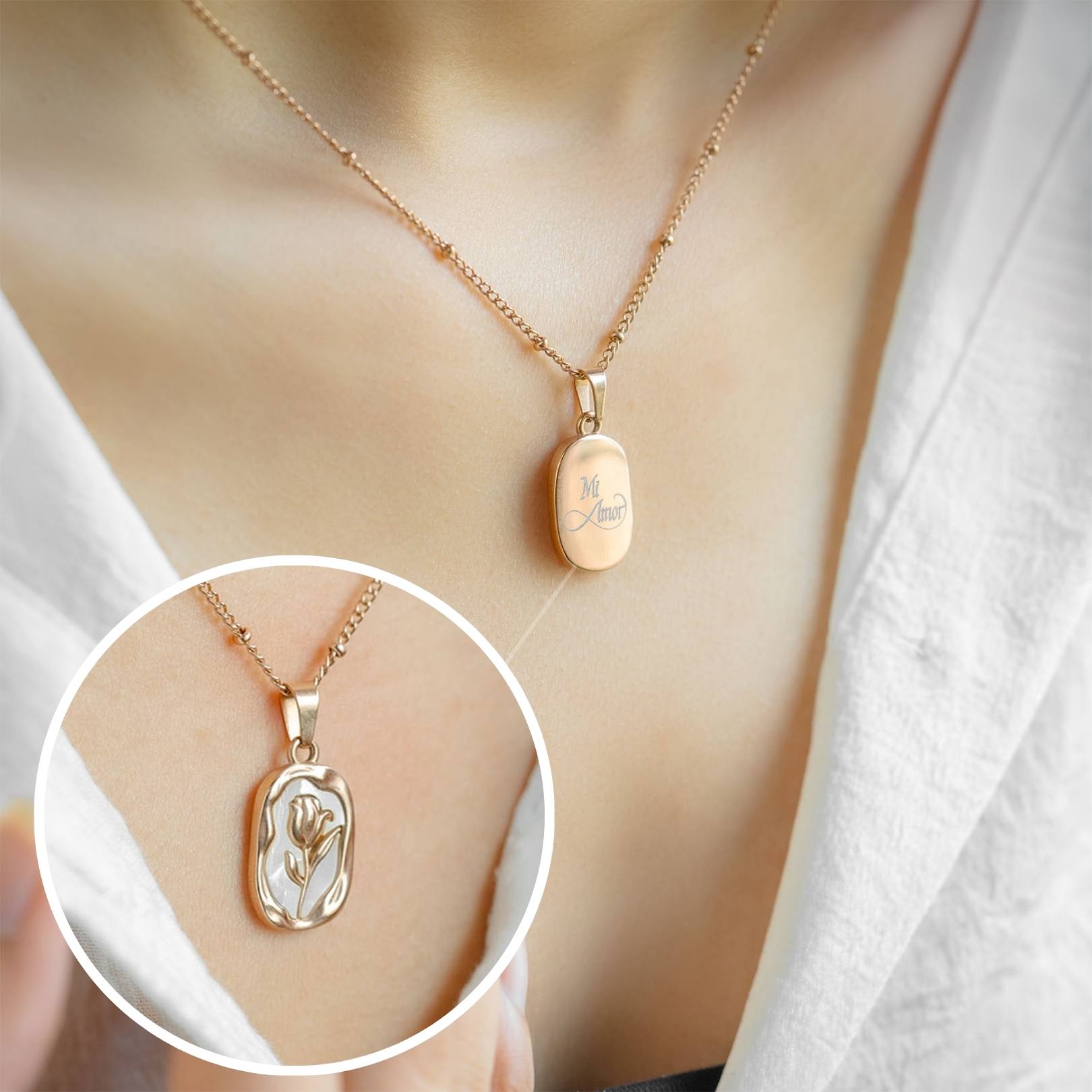 Buy Mi Amor Carved Belle Rose Necklace- Mesmerize India