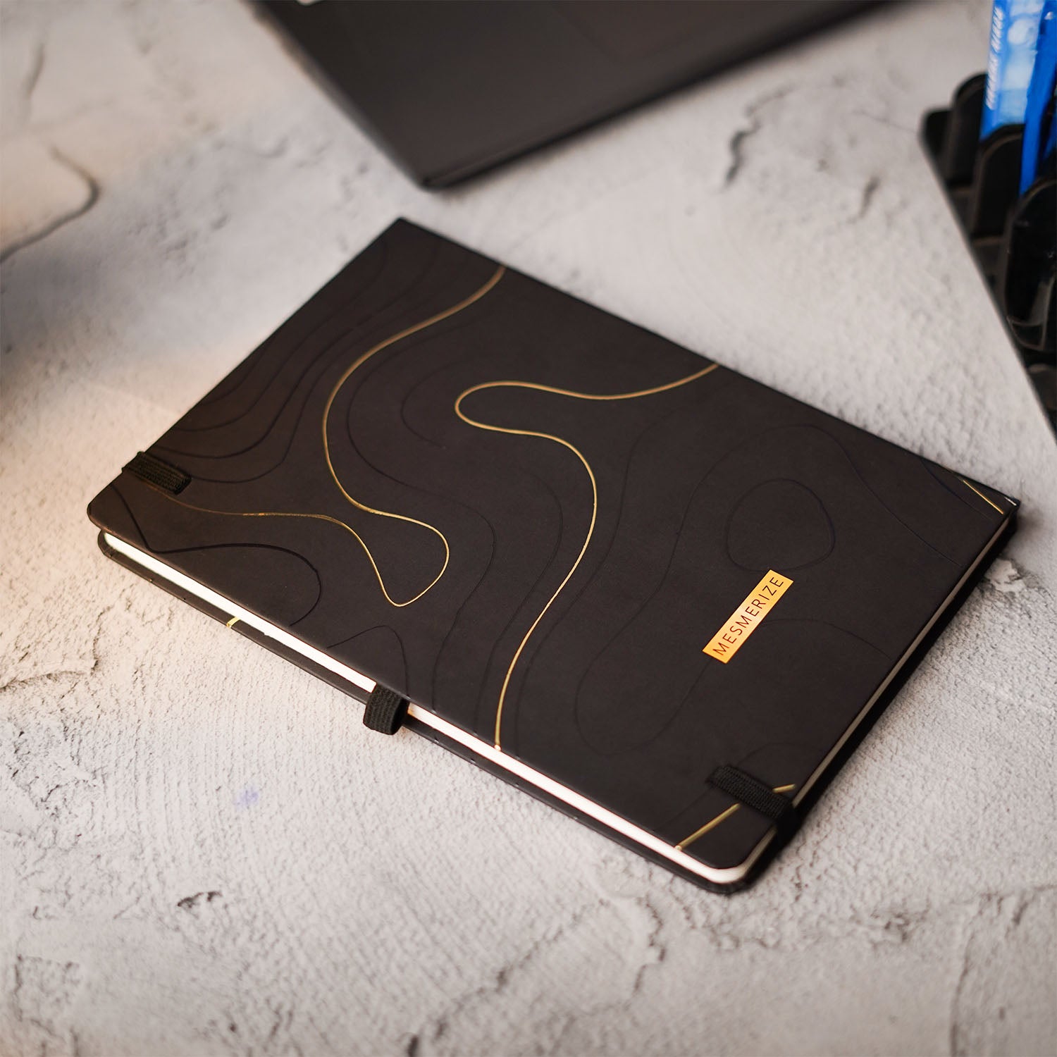 Matte Black Notebook with Ultra Matte Black Garnet 2 in 1 MagSnap Roller Ball Pen with Stylus None