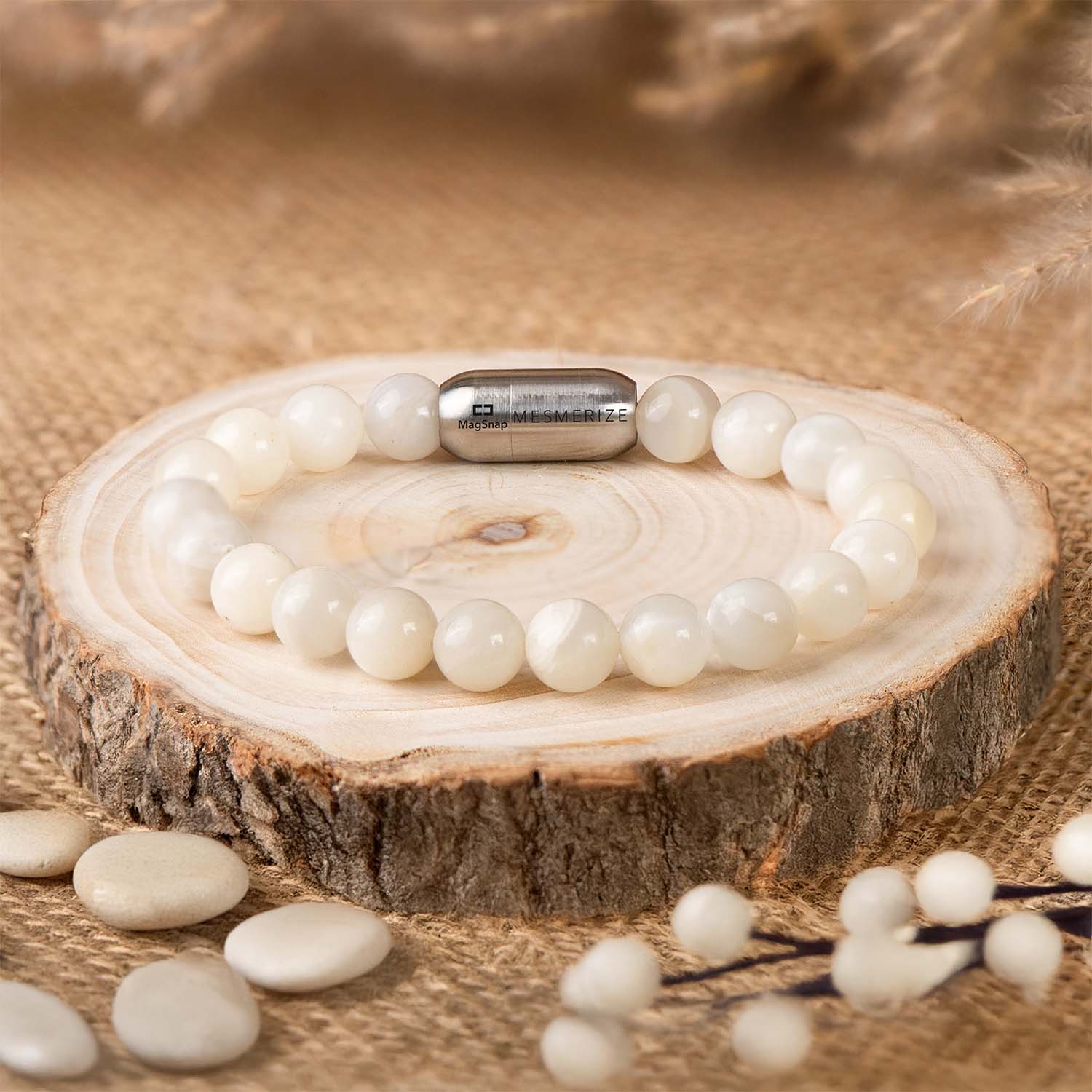 m*l様 CDL Moon Stone Bracelet Mystic Aura Moonstone Natural Stone Bracelet by Mesmerize