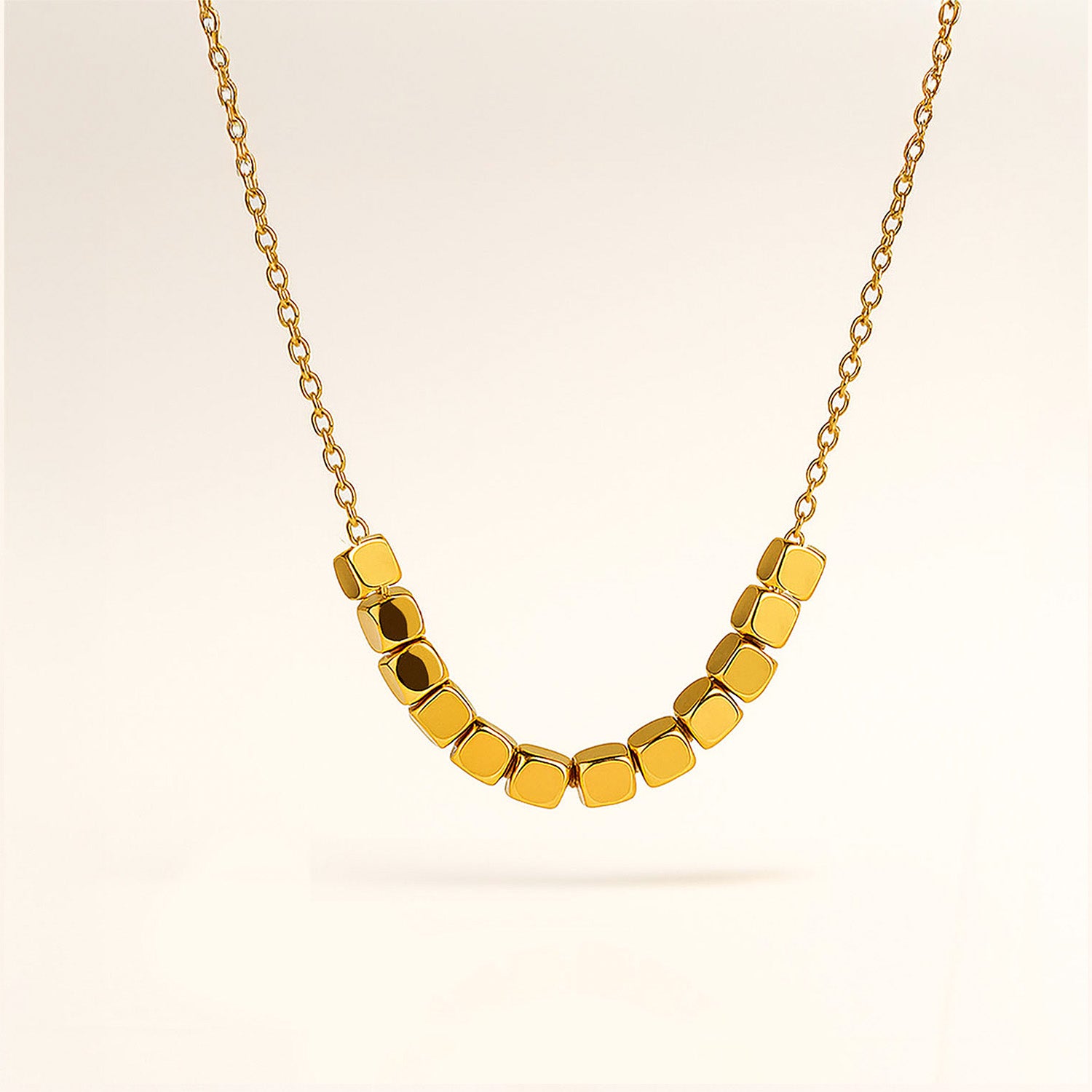 Noelia Gold Minimal Cube Necklace - Mesmerize India