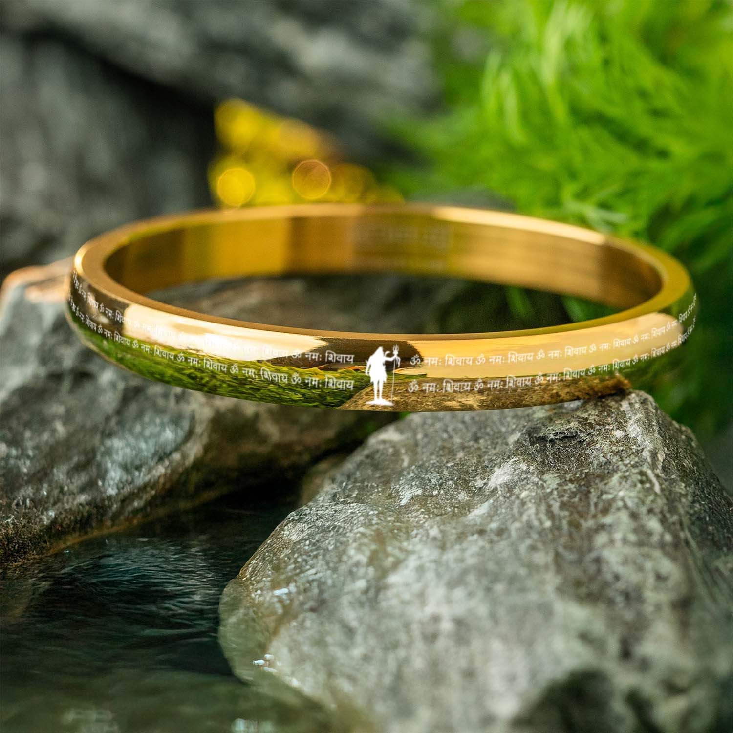 Om Namah Shivay MicroCarved Round Curved Kada Mesmerize India