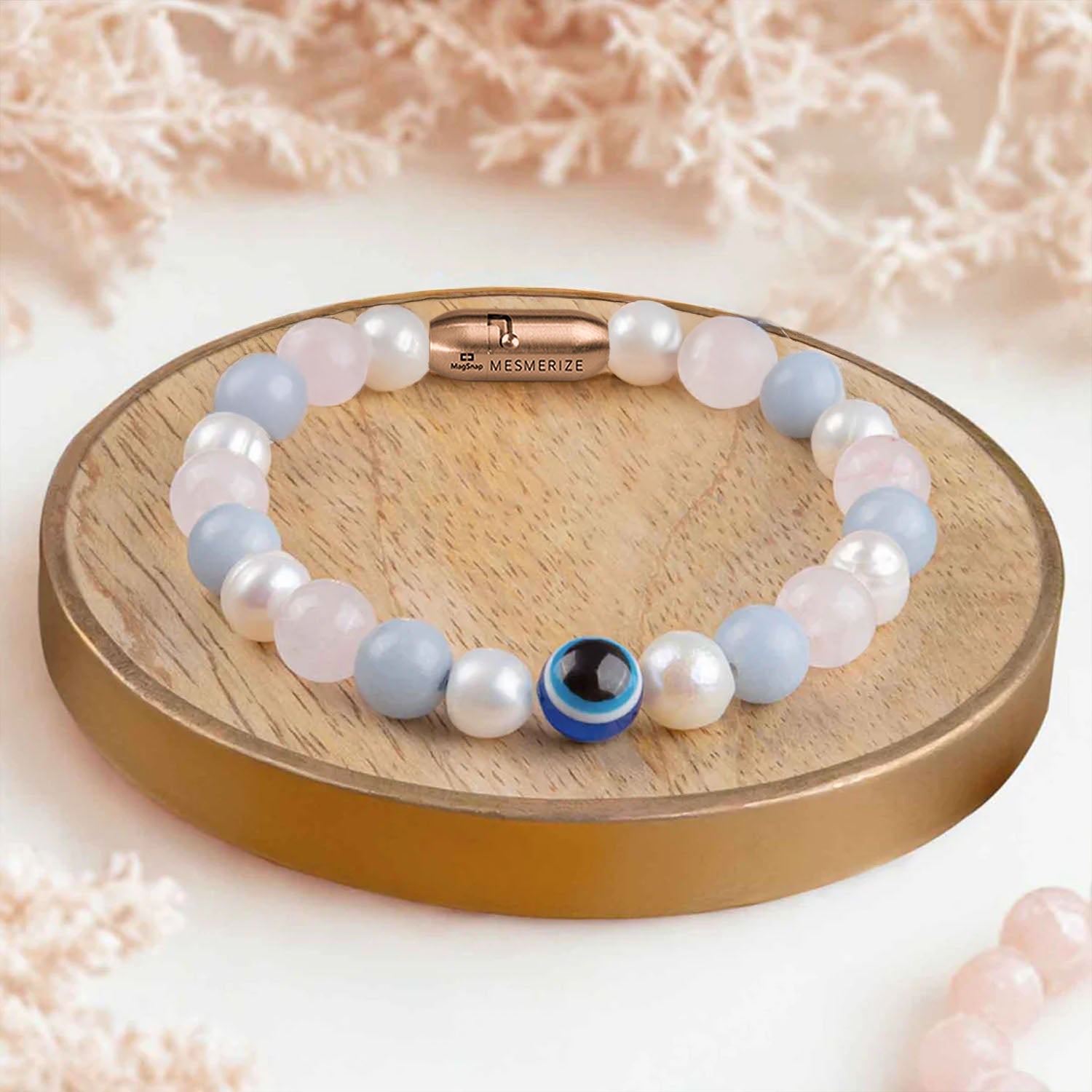 Peaceful Aura Natural Stone Bracelet with MagSnap2
