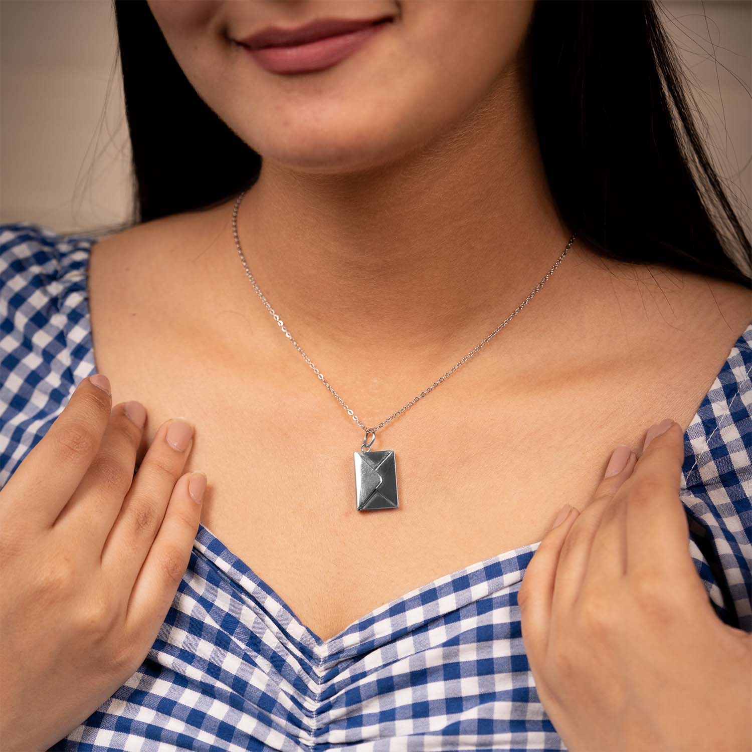 Personalised Envelope Necklace Silver