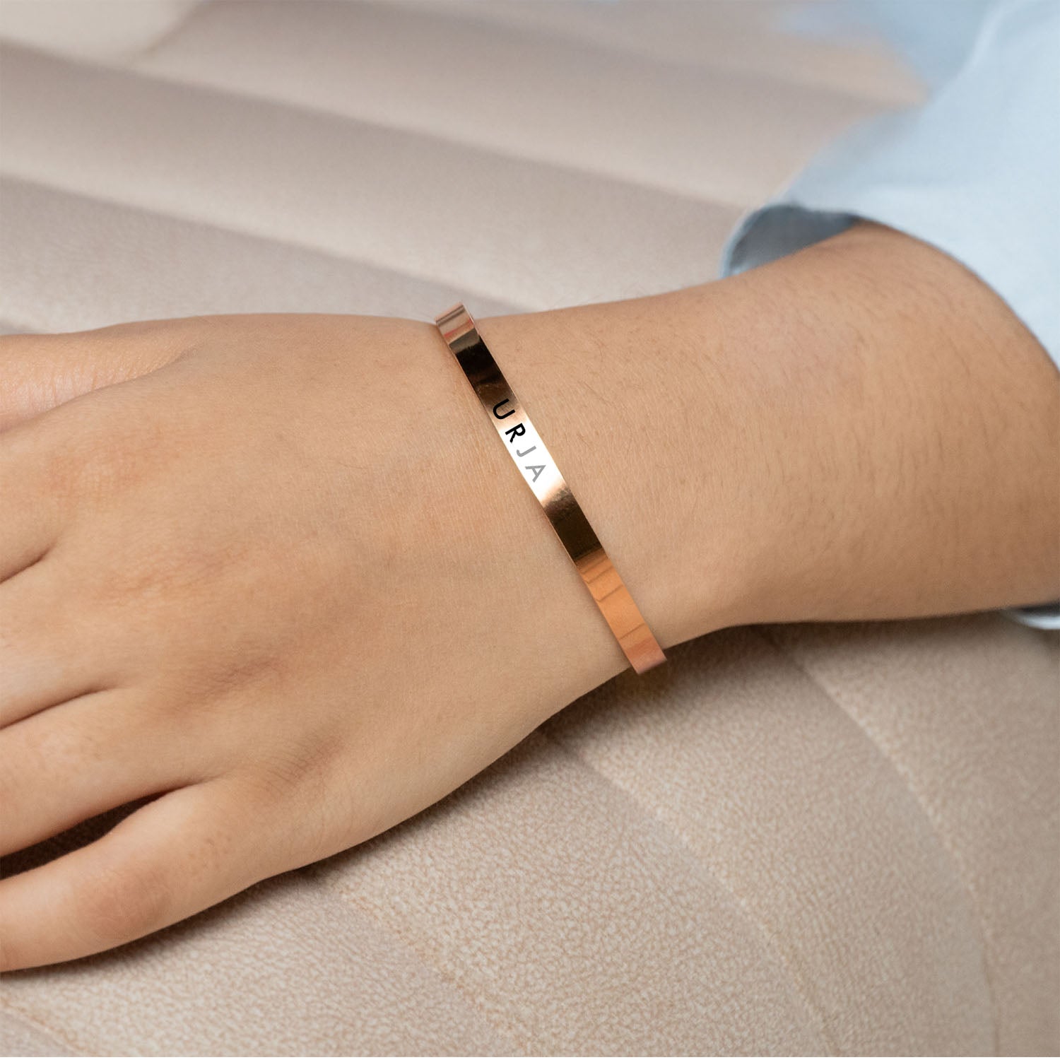 Personalised RoseGold Cuff Kada Bracelet