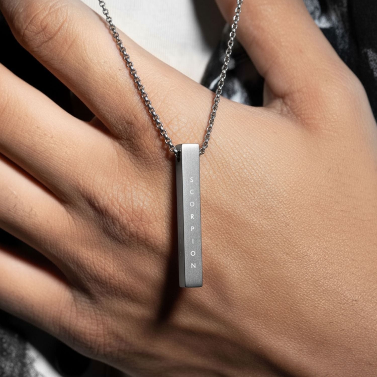 Silver Bar Necklace Personalised