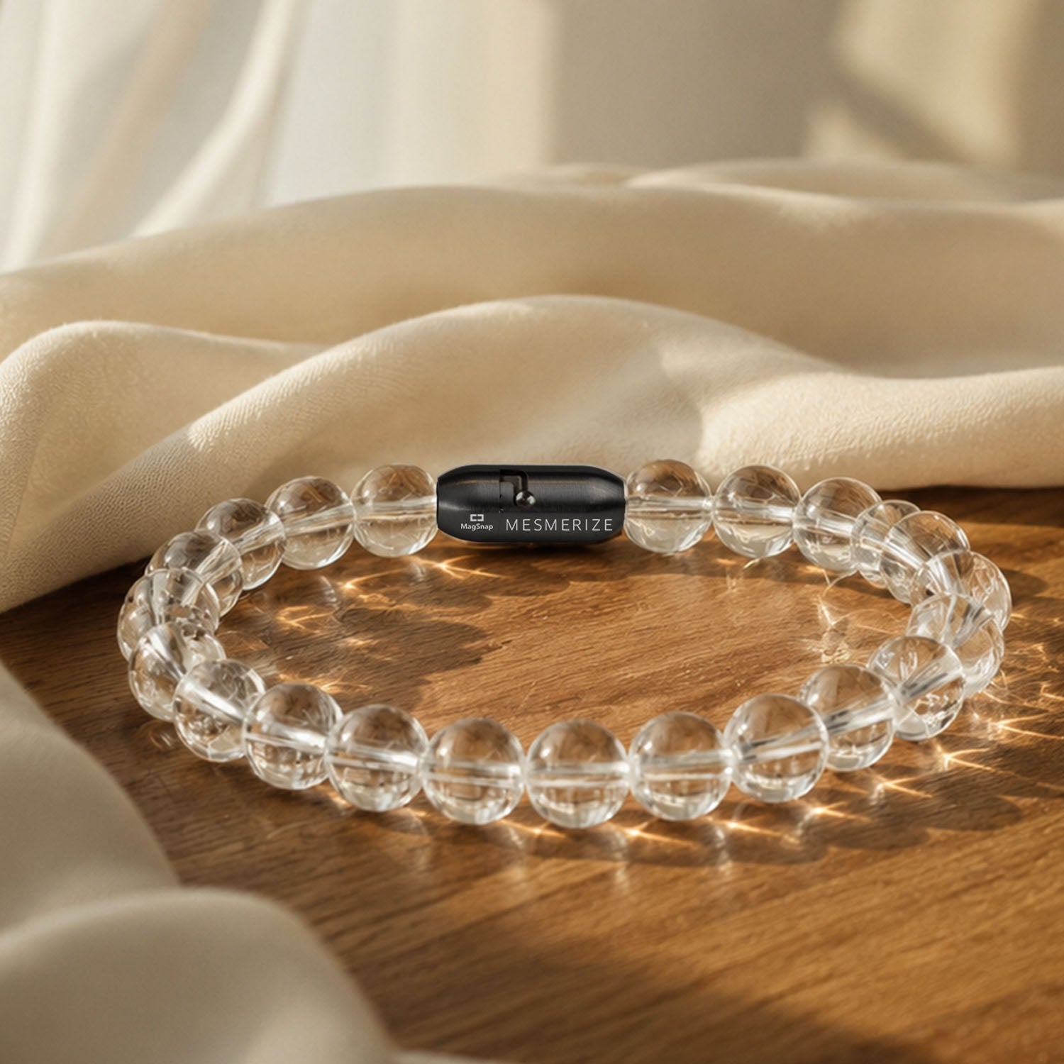 Natural Stone Jewellery Bracelet Clear Quartz MagSnap