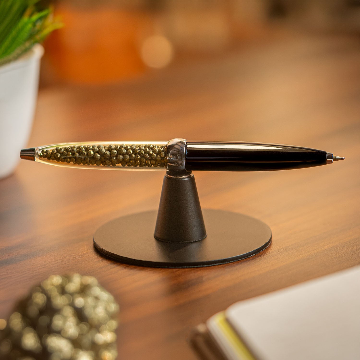 Personalised Pyrite MagSpin Rotating Desk Pen with DryFlow Ink